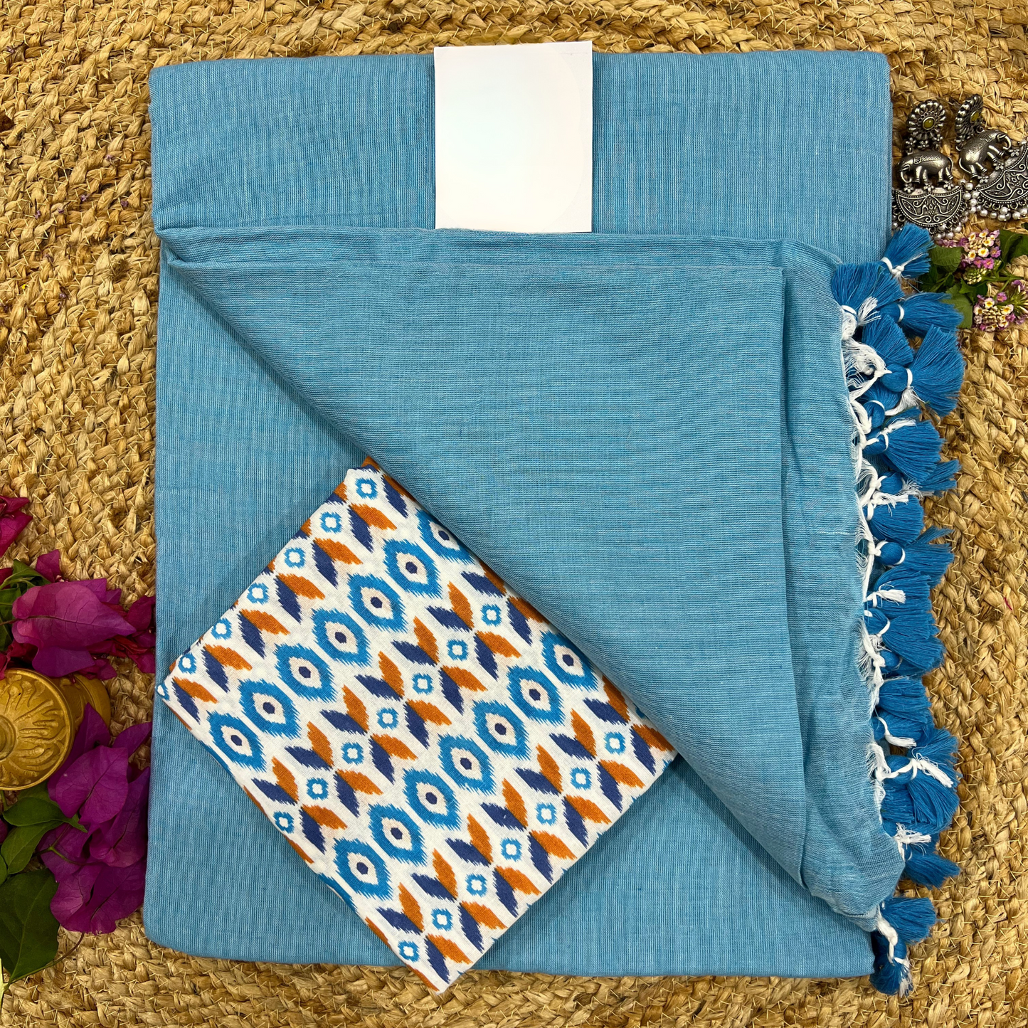 Muralika Sky Blue Handloom Saree