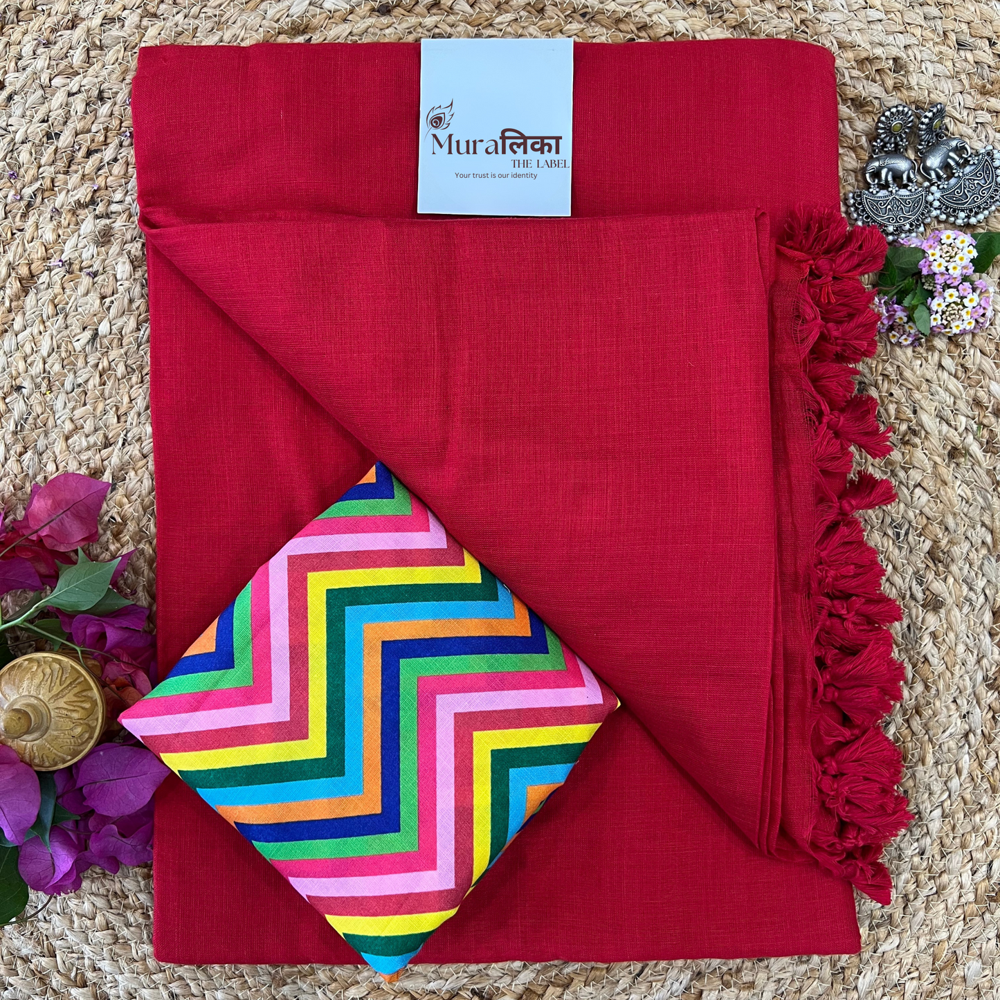 Muralika Red Handloom Saree