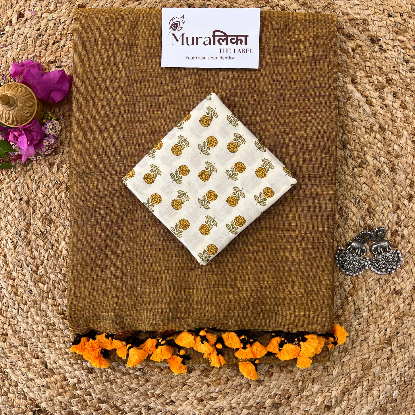 Muralika Mustard Handloom Saree