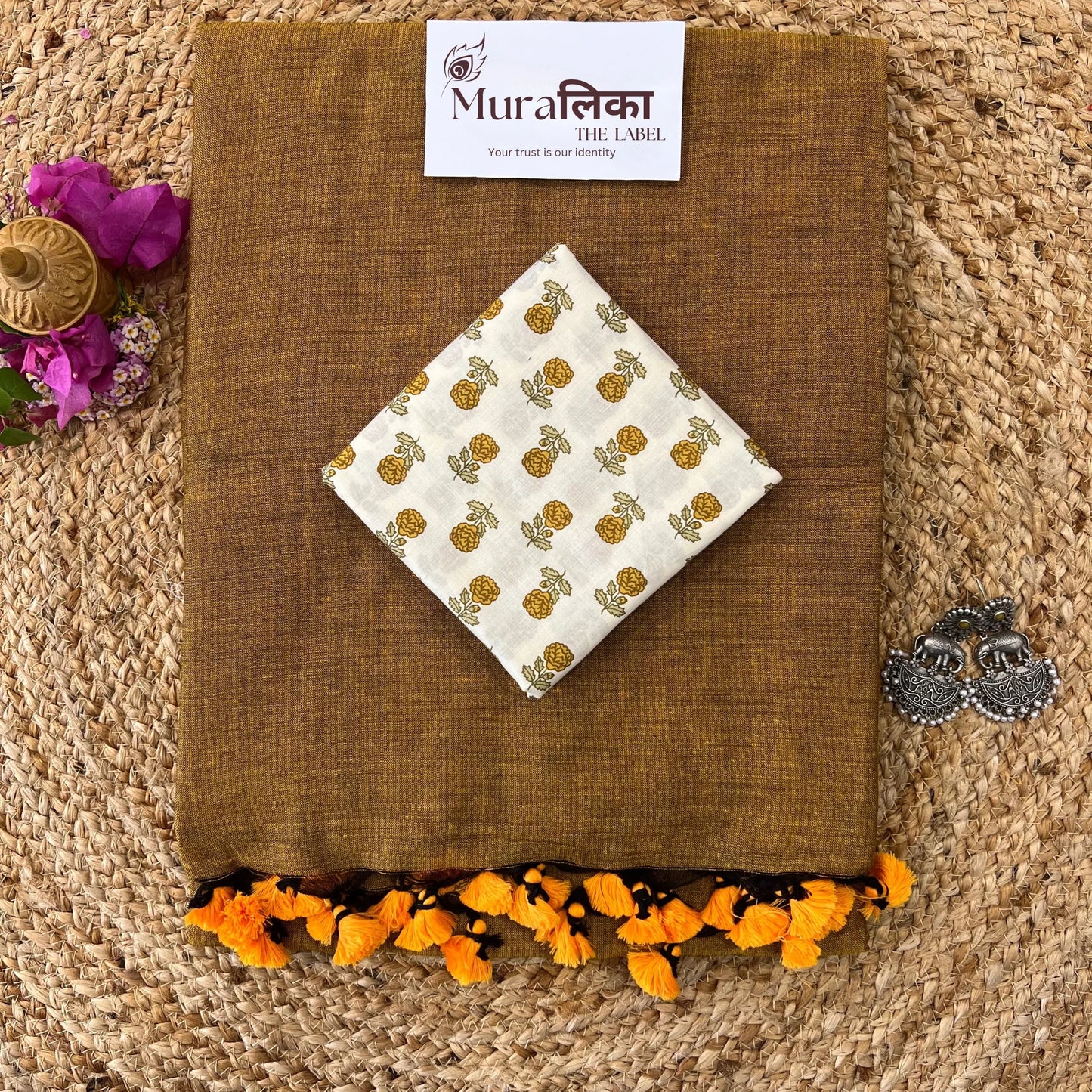 Muralika Mustard Handloom Saree - Muralika the label
