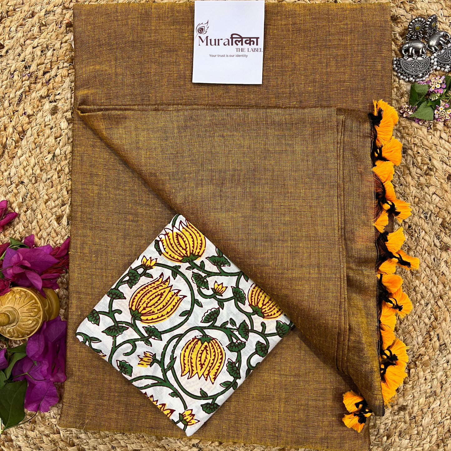 Muralika Mustard Handloom Saree