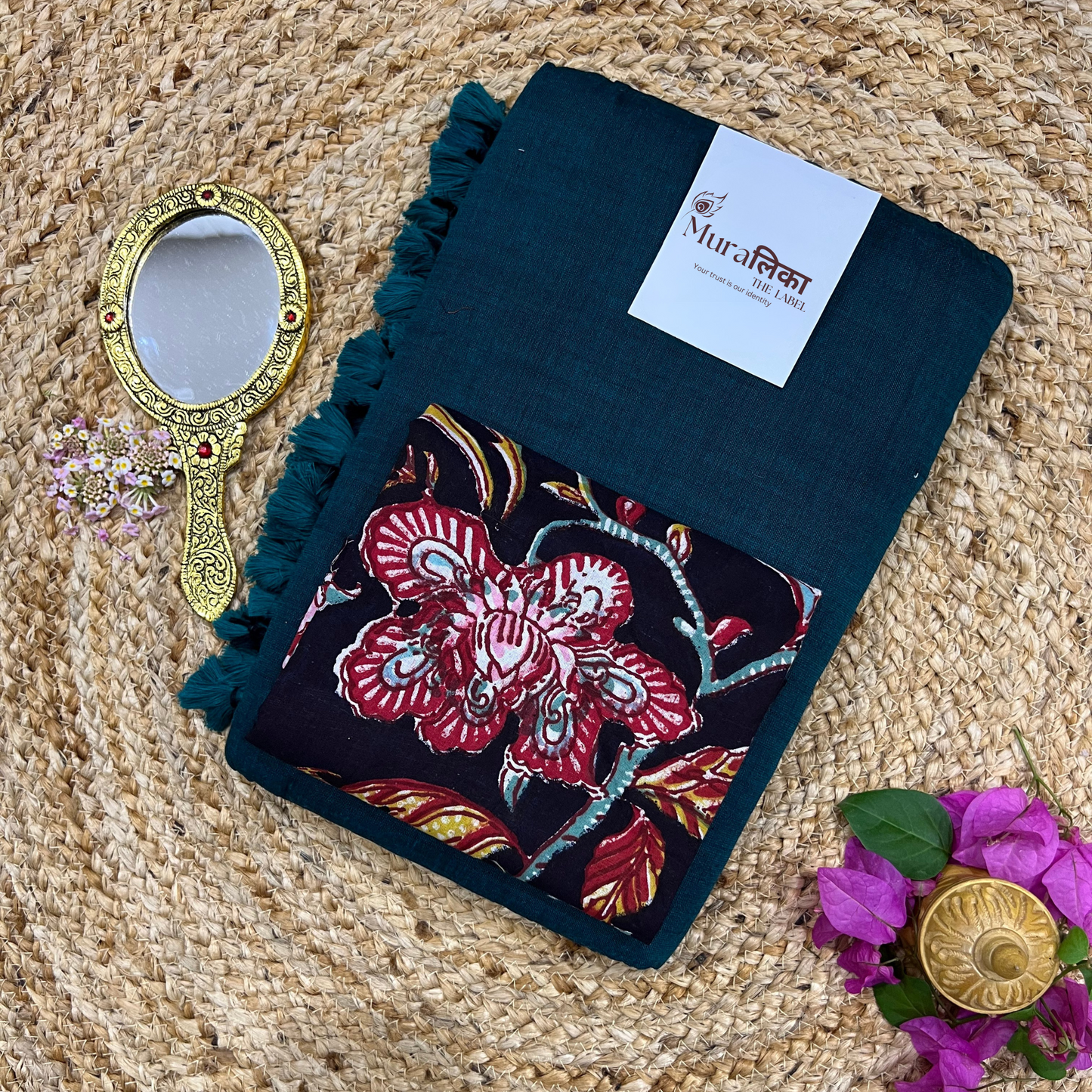 Muralika Rama Green Handloom Saree