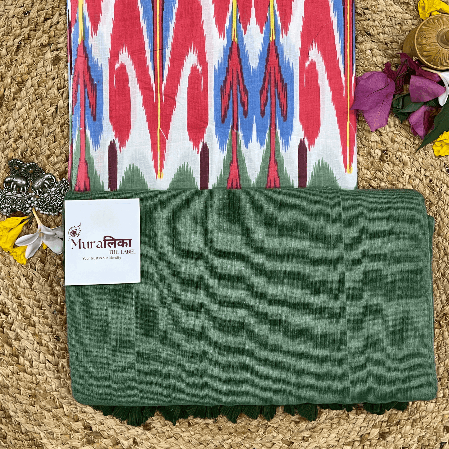 Muralika Leaf Green Handloom Saree