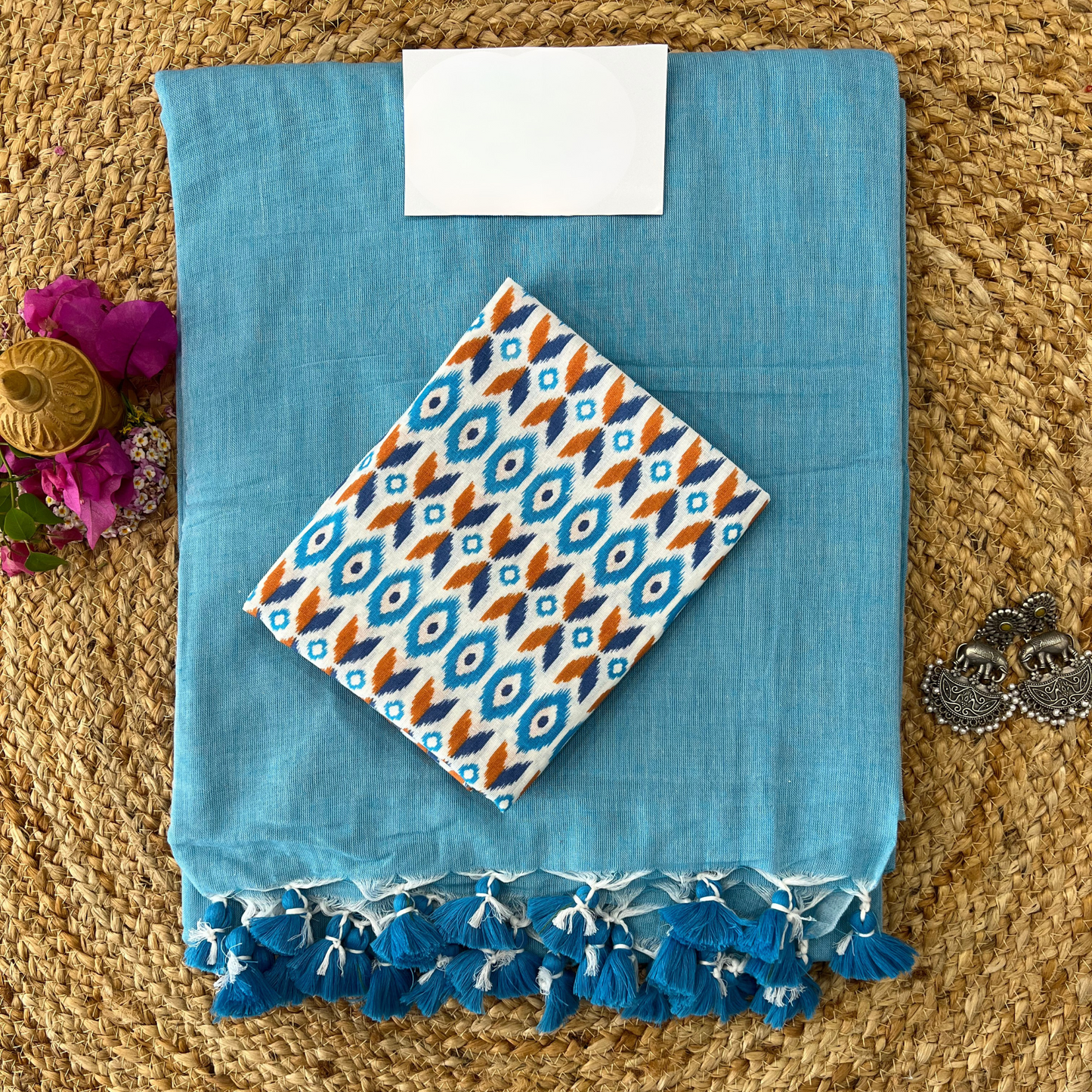 Muralika Sky Blue Handloom Saree