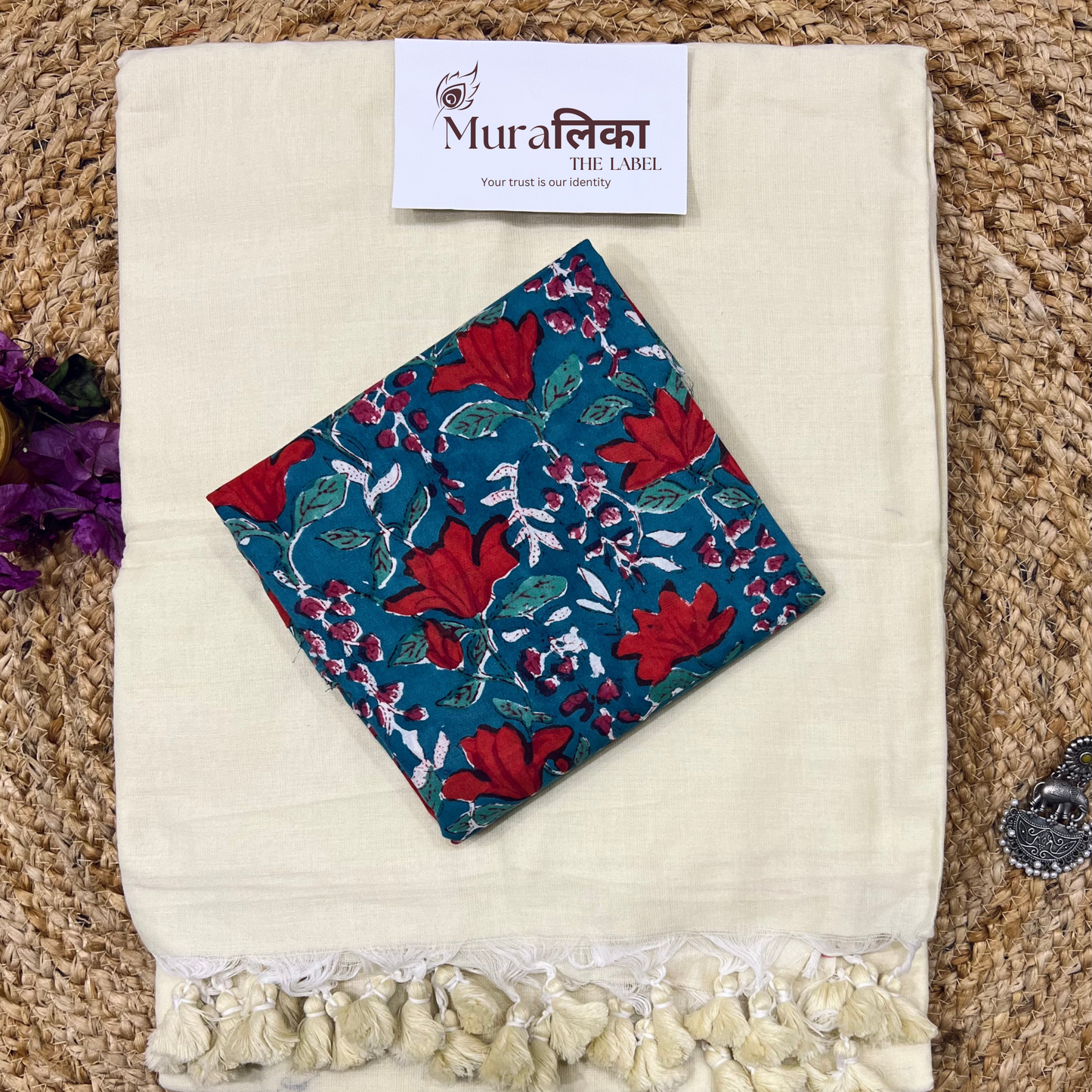 Muralika Off White Handloom Saree