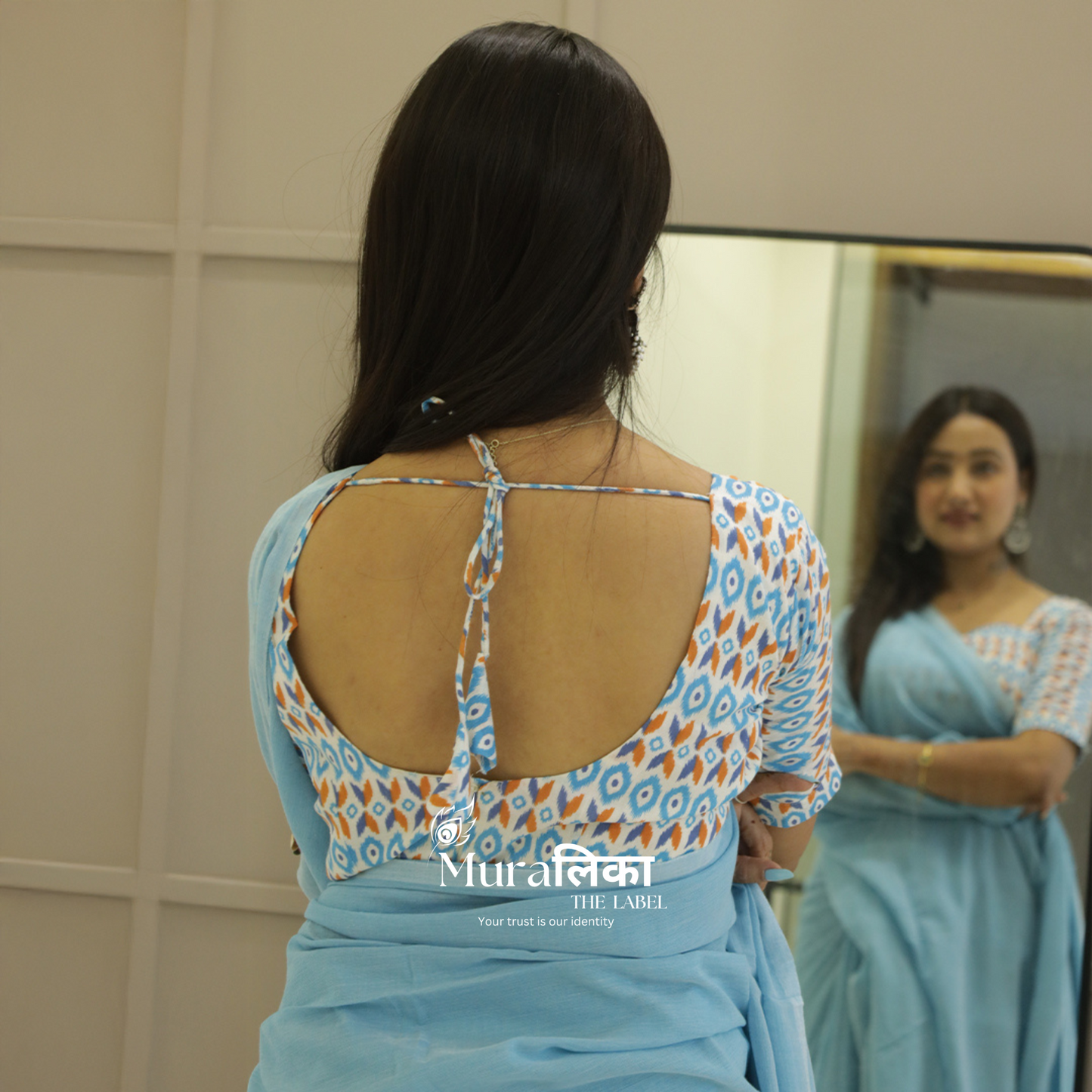 Muralika Sky Blue Handloom Saree