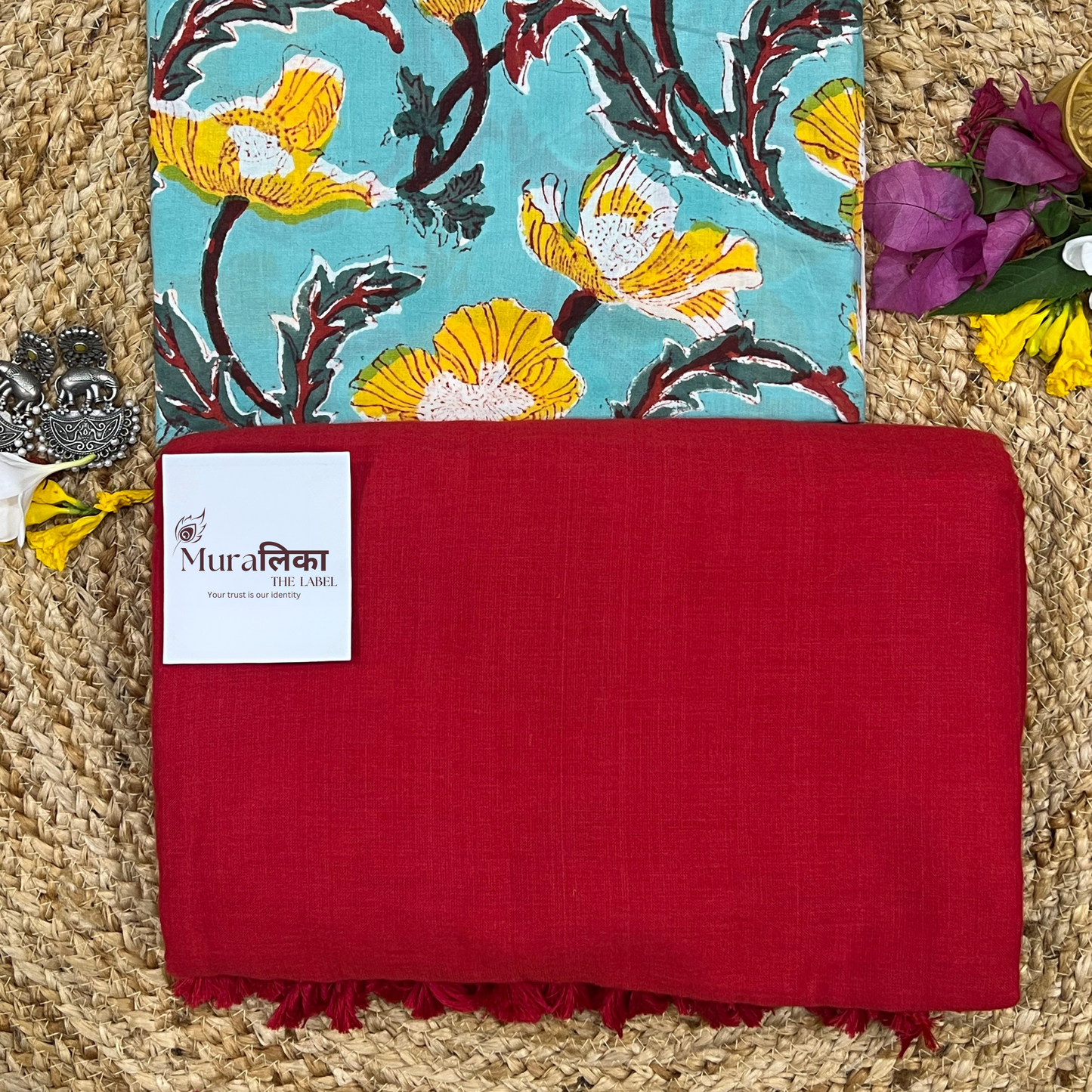 Muralika Red Handloom Saree