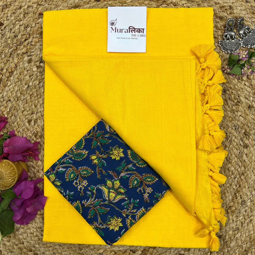Muralika Yellow Handloom Saree - Muralika the label