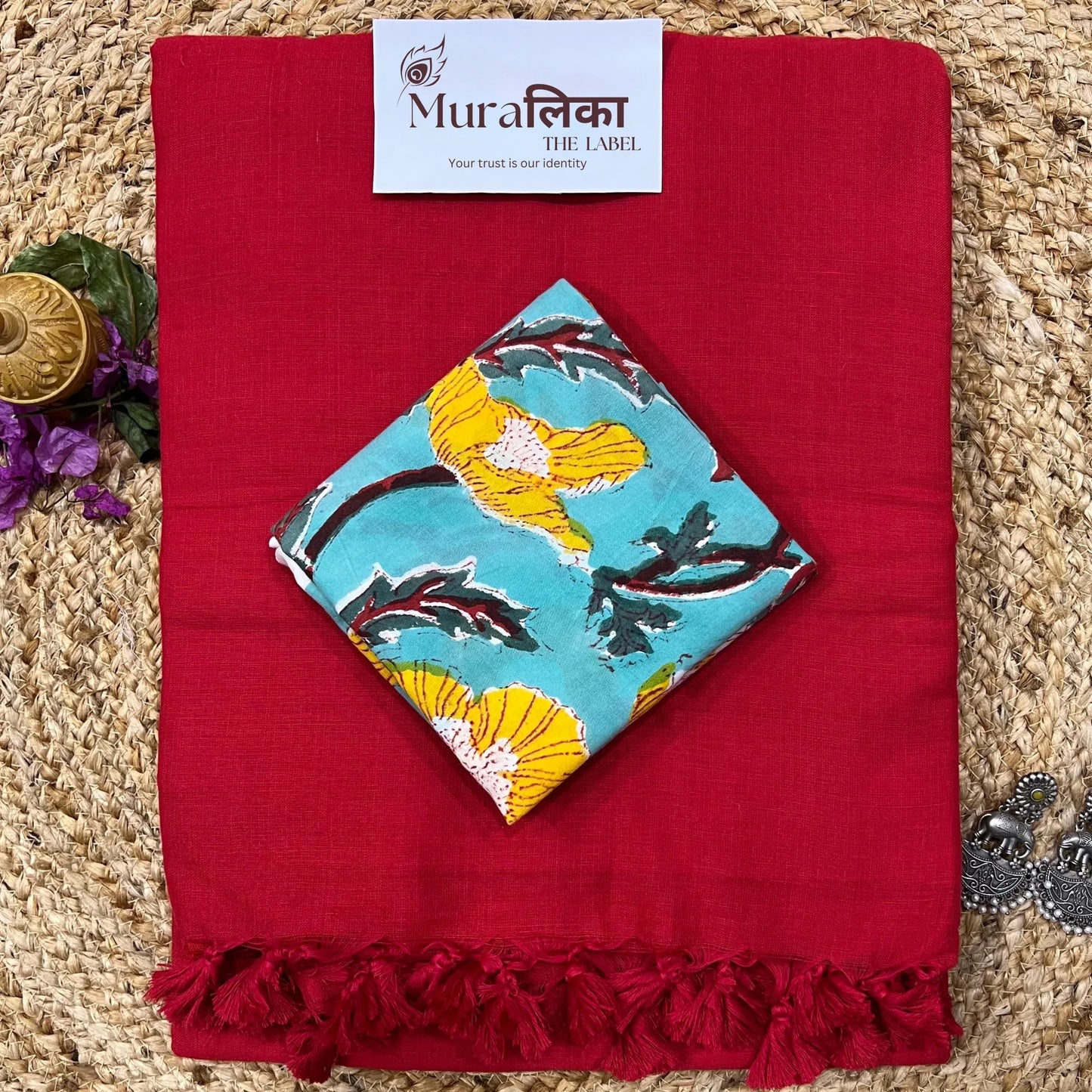 Muralika Red Handloom Saree - Muralika the label