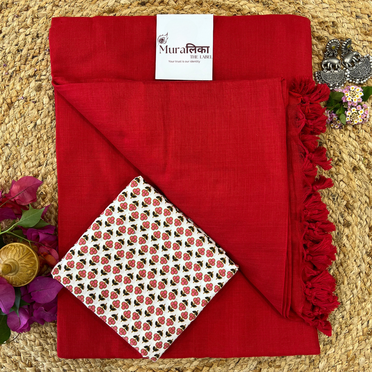 Muralika Red Handloom Saree
