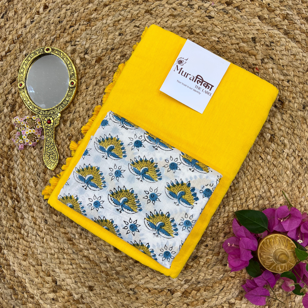 Muralika Yellow Handloom Saree