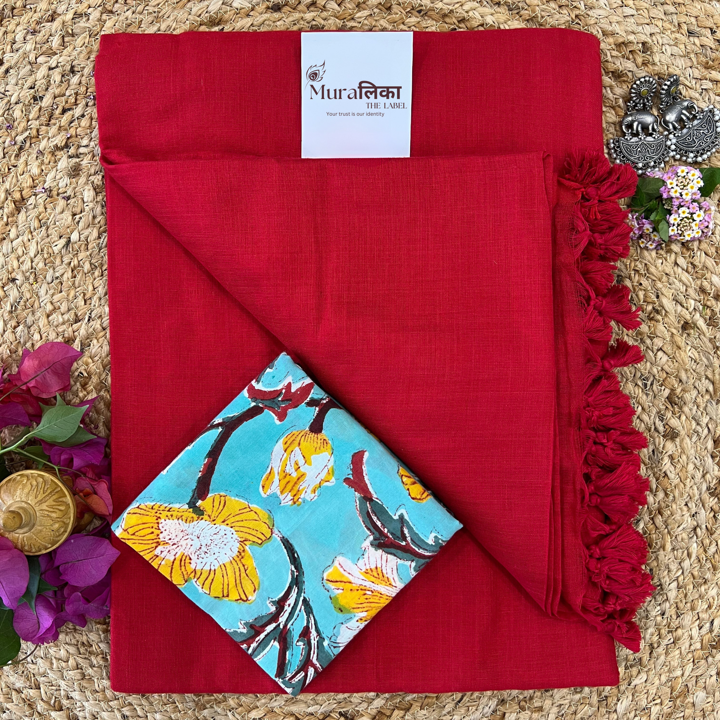 Muralika Red Handloom Saree