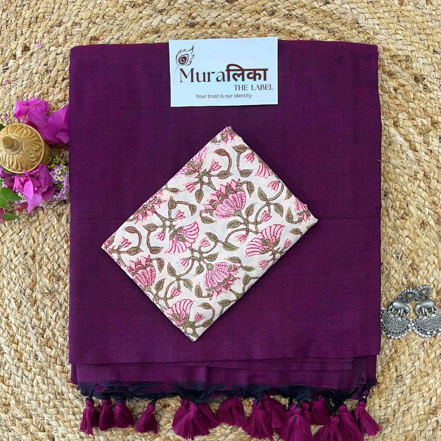 Muralika Magenta Handloom Saree