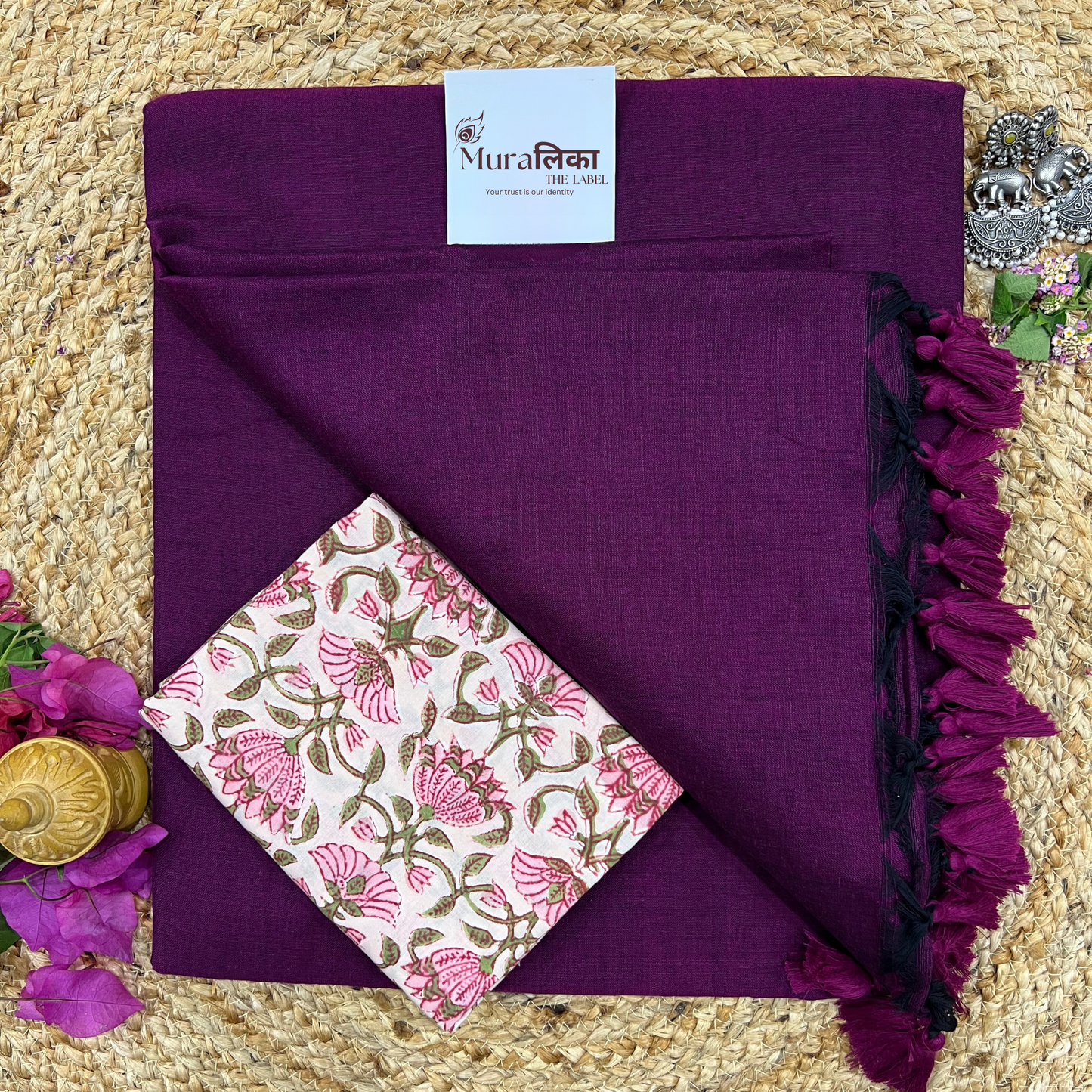 Muralika Magenta Handloom Saree