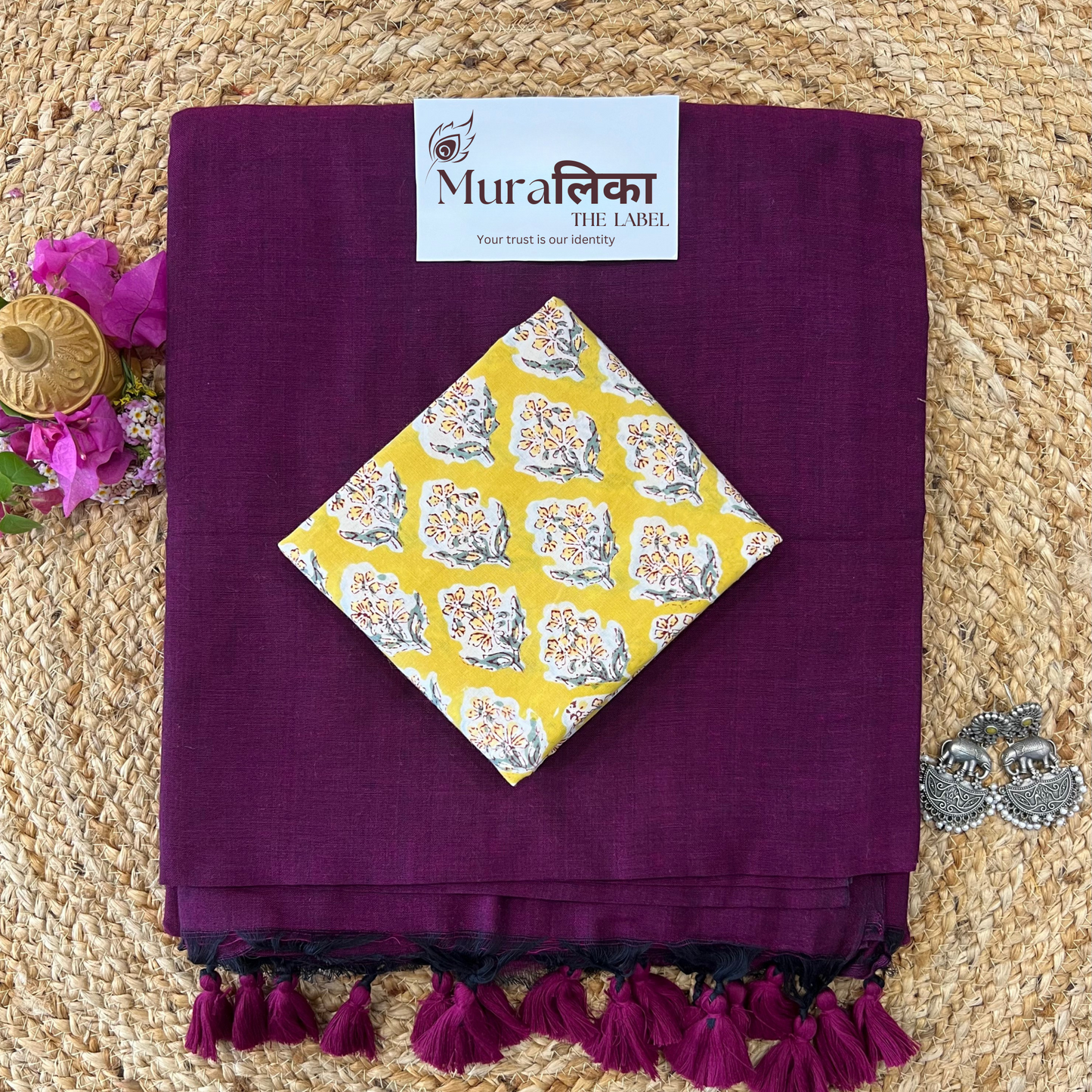 Muralika Magenta Handloom Saree