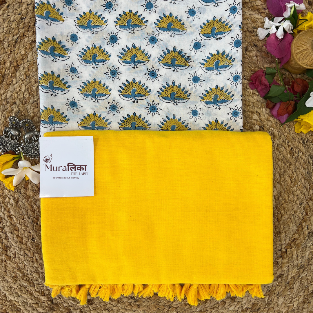 Muralika Yellow Handloom Saree