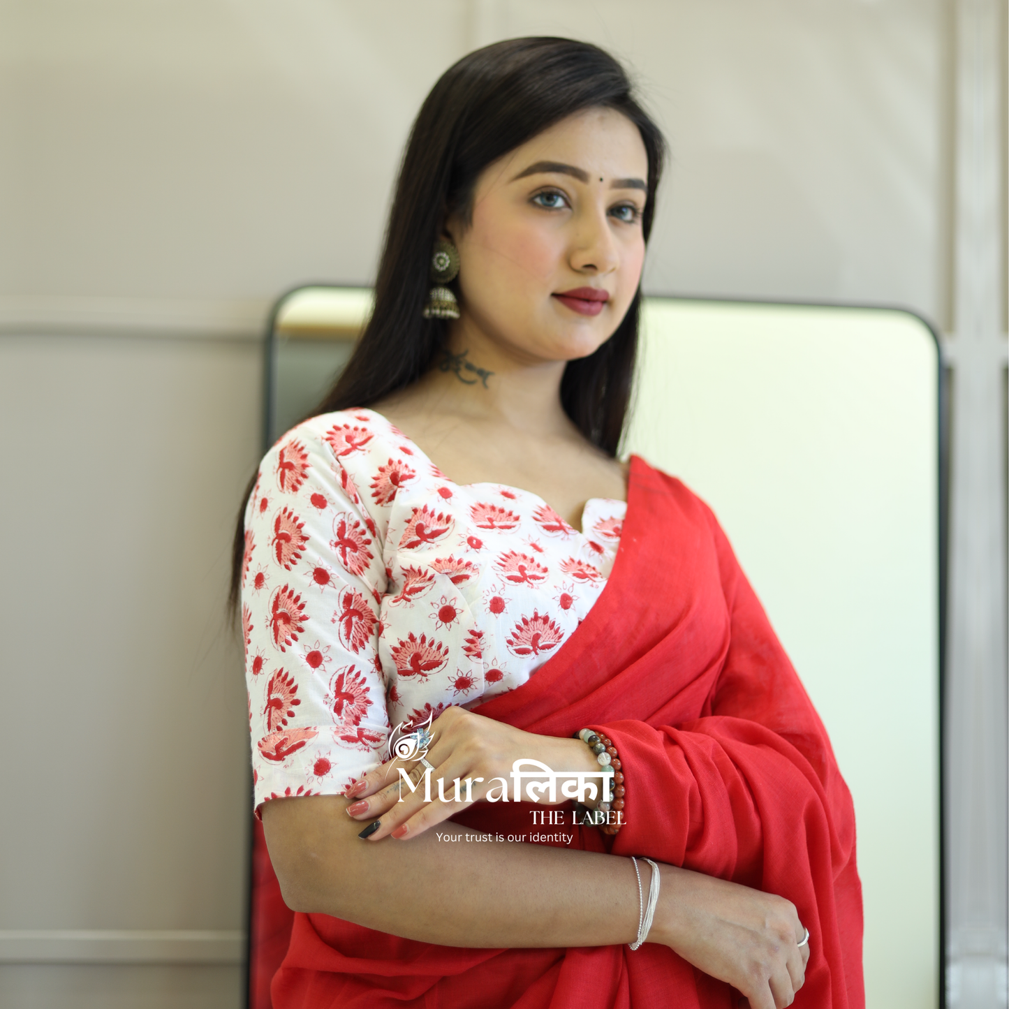 Muralika Red Handloom Saree