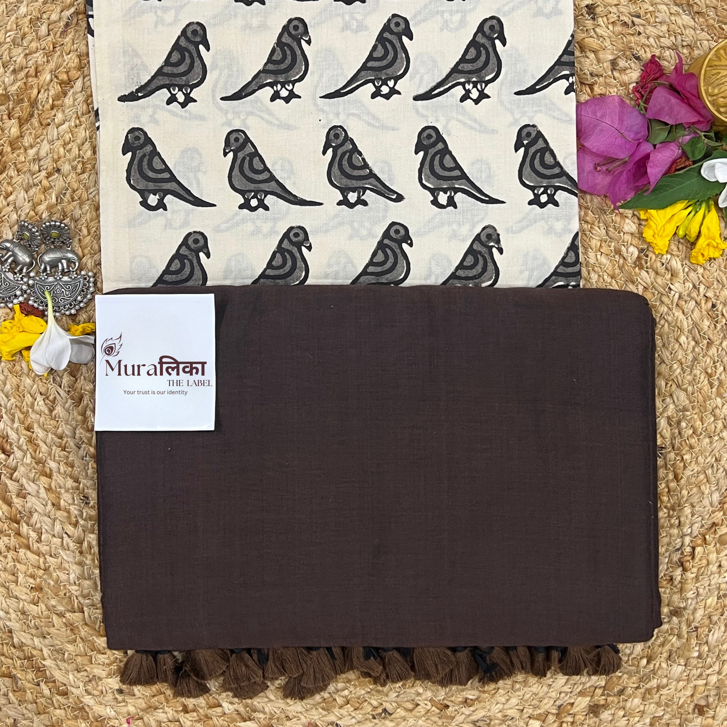 Muralika Coffee Brown Handloom Saree
