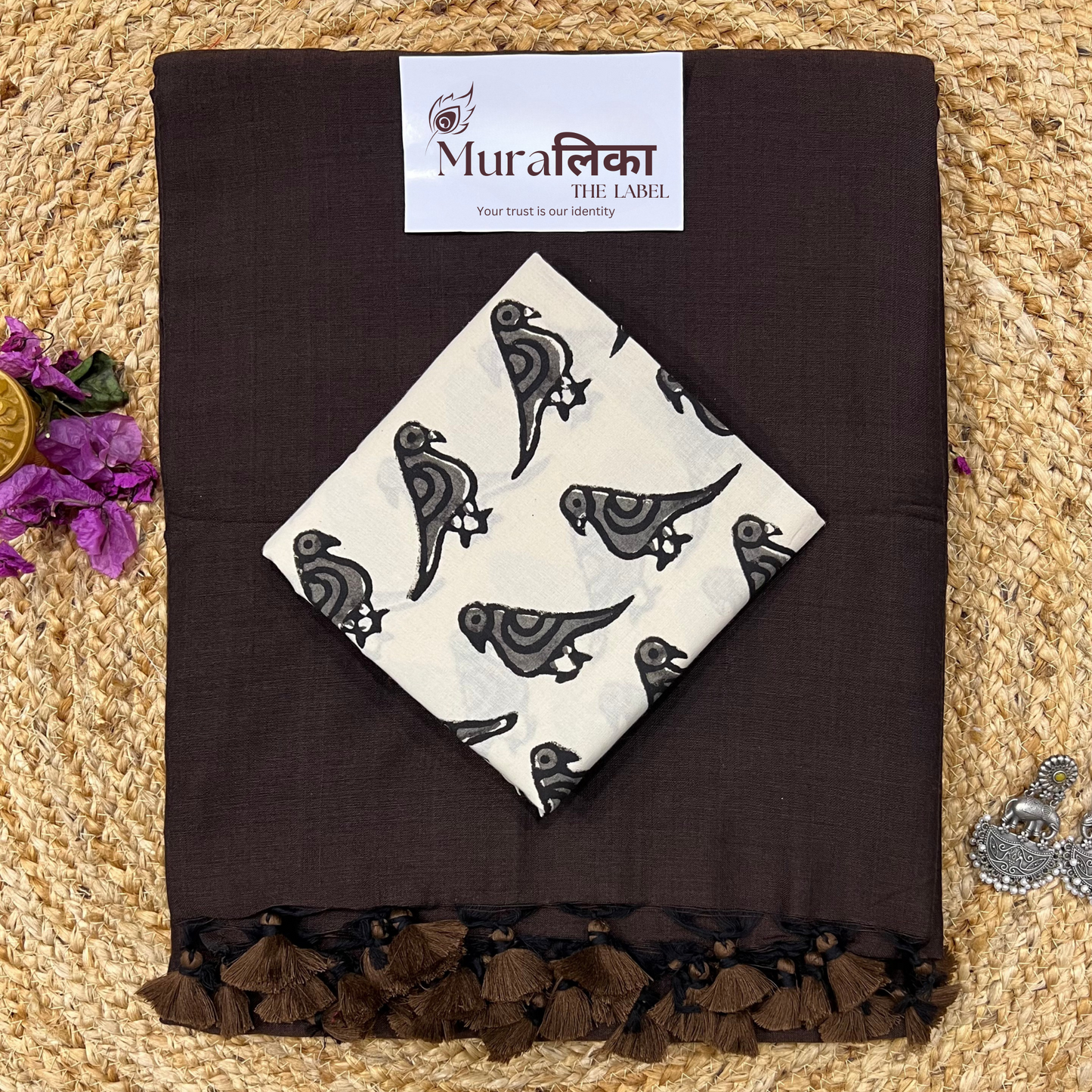 Muralika Coffee Brown Handloom Saree