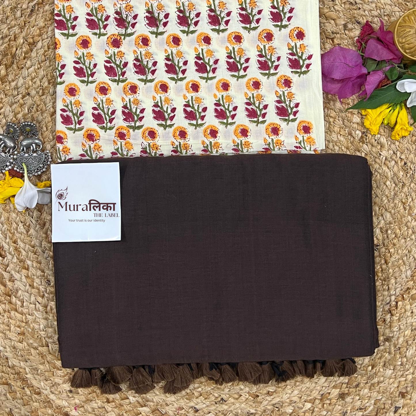 Muralika Coffee Brown Handloom Saree