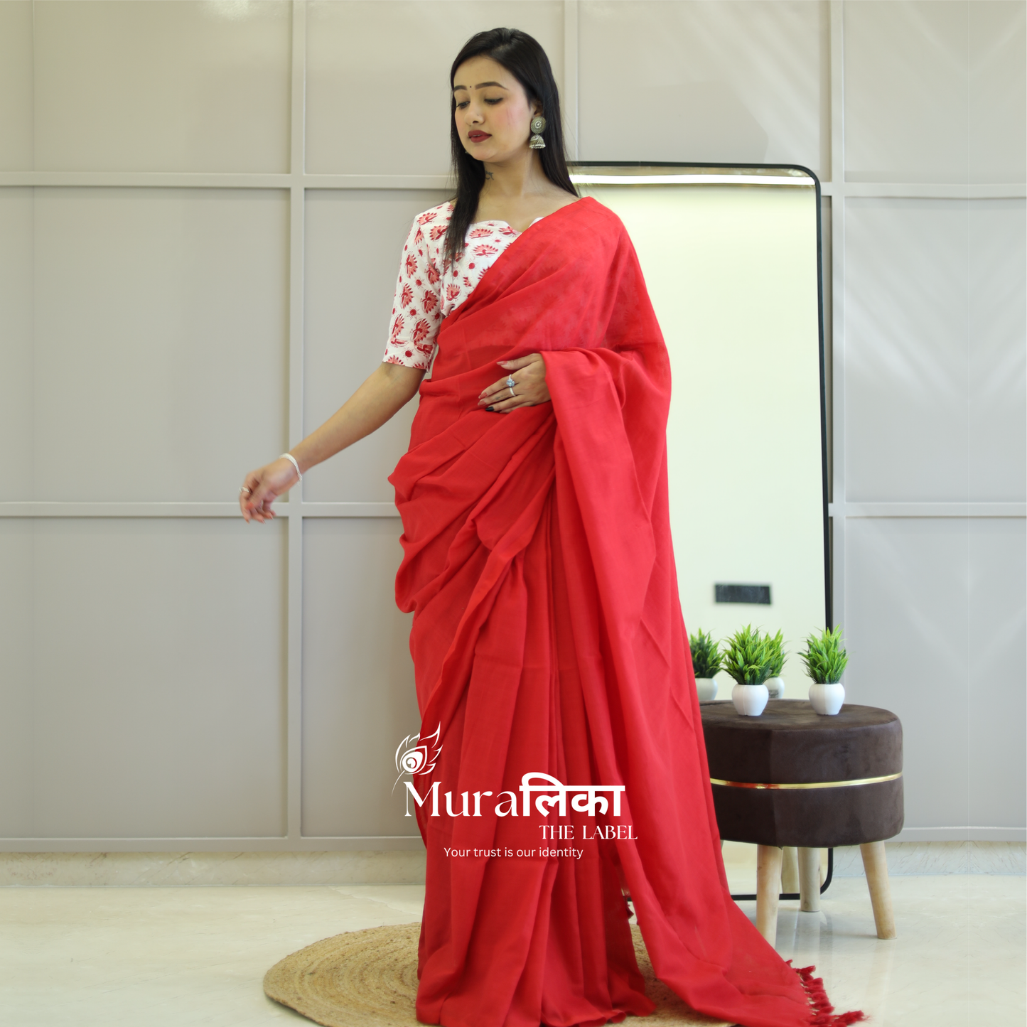Muralika Red Handloom Saree