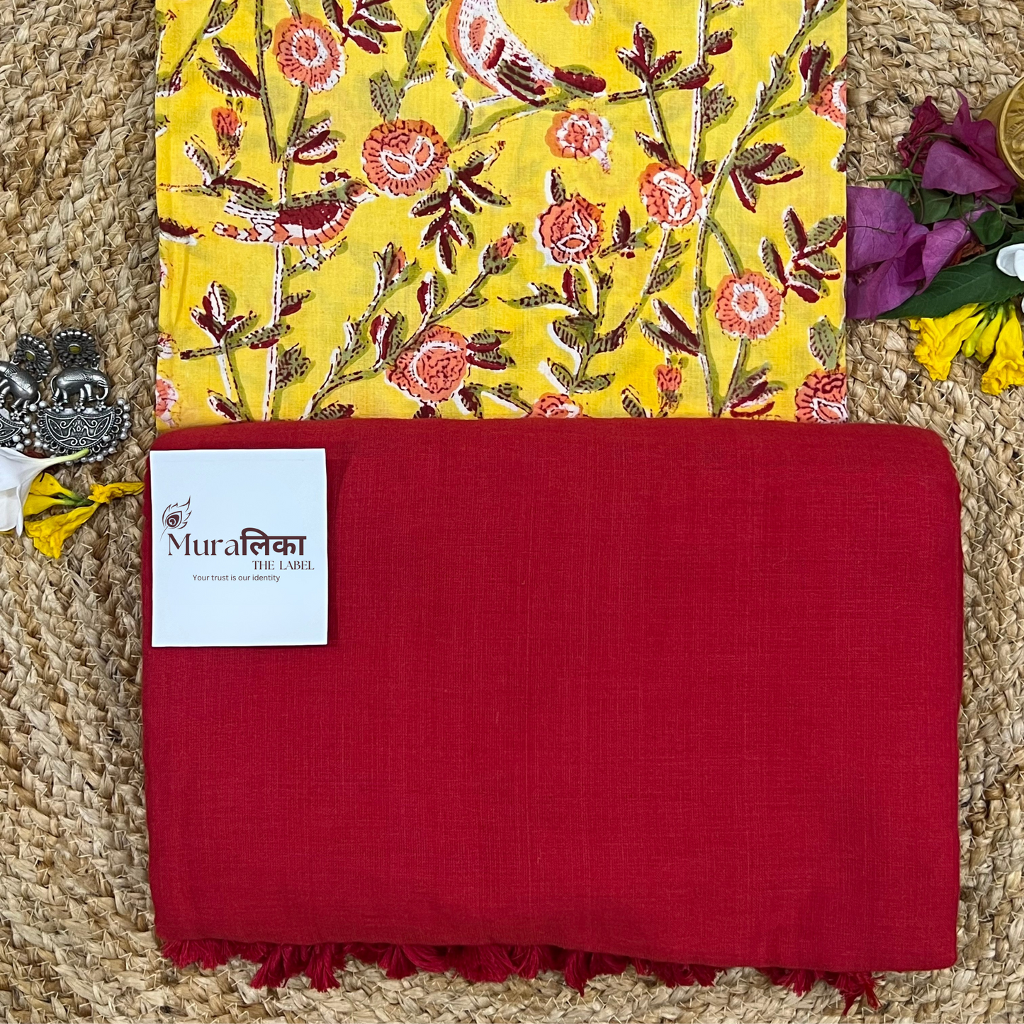 Muralika Red Handloom Saree