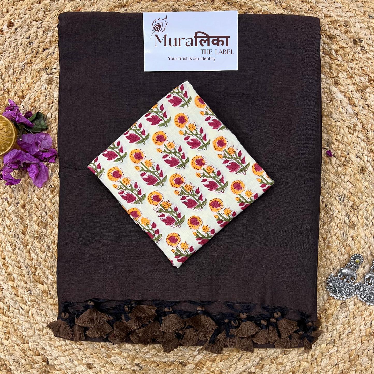 Muralika Coffee Brown Handloom Saree