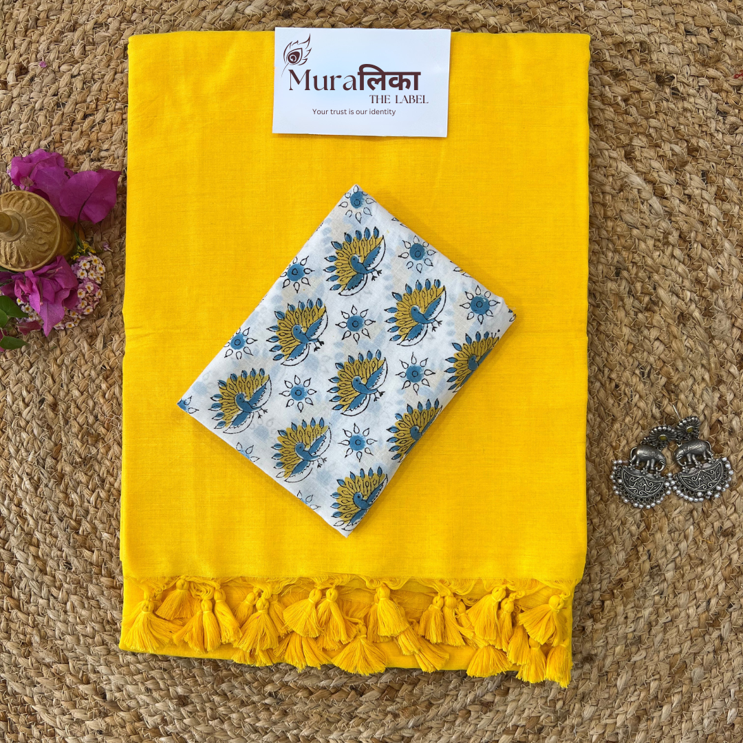 Muralika Yellow Handloom Saree
