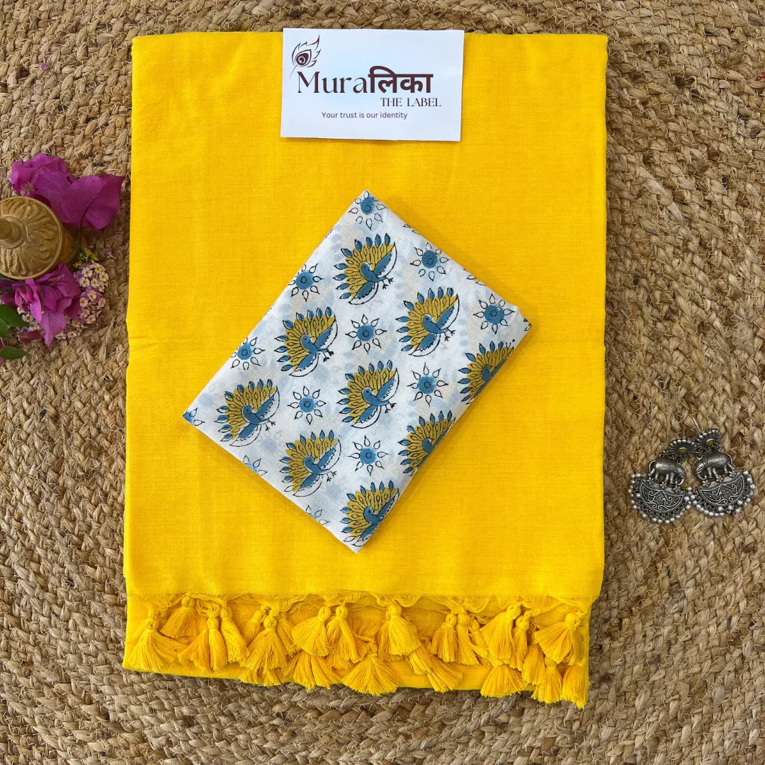 Muralika Yellow Handloom Saree - Muralika the label