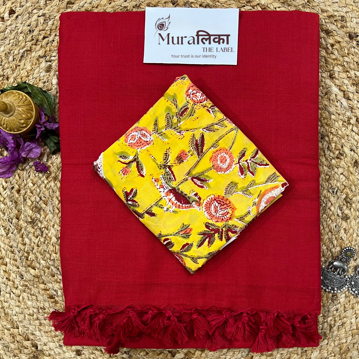 Muralika Red Handloom Saree