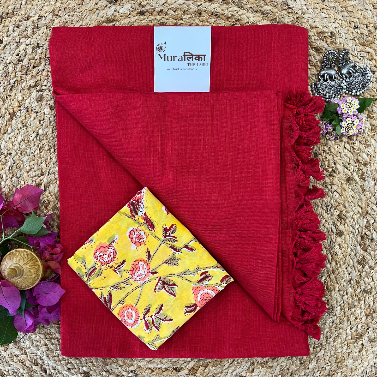 Muralika Red Handloom Saree