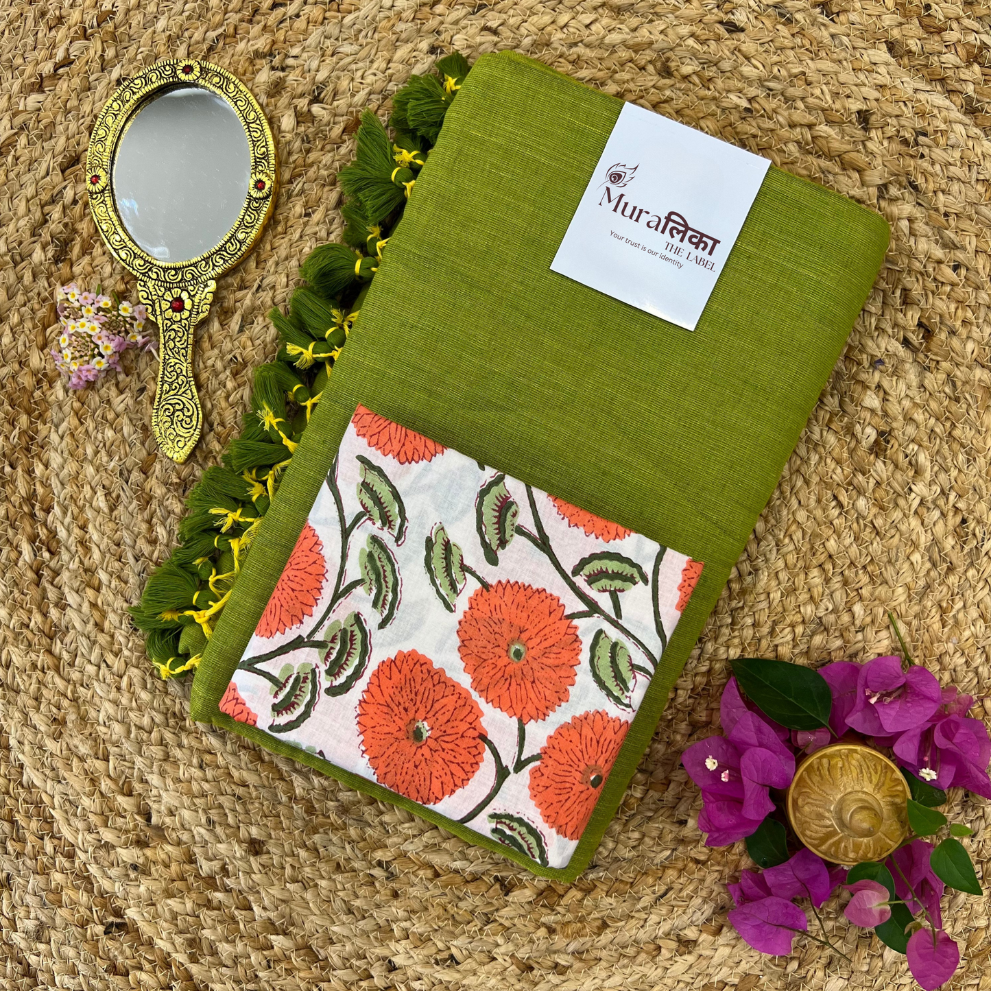 Muralika Light Mehendi Handloom Saree