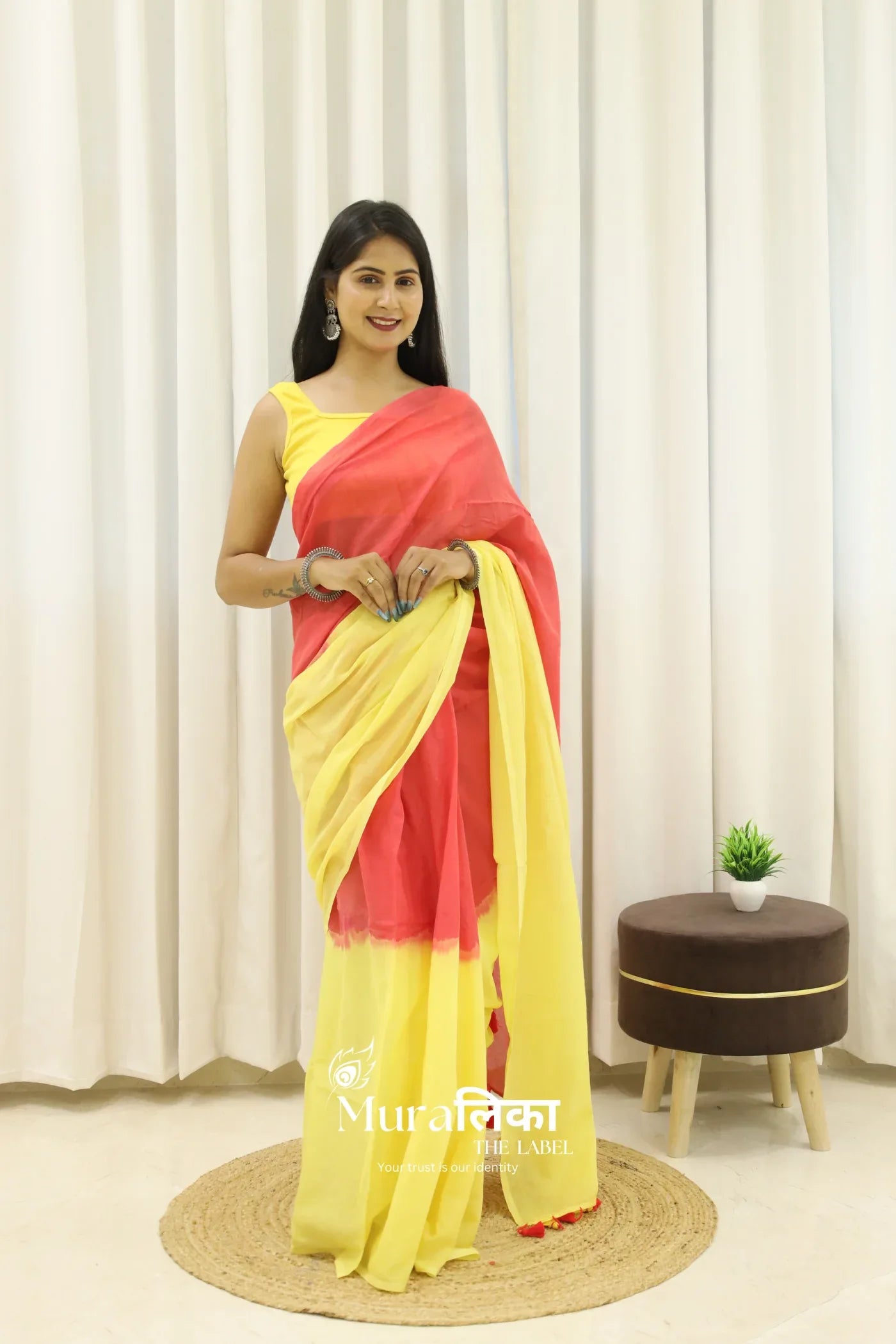 Gola Tie Dye Mulmul Cotton Saree - Muralika the label