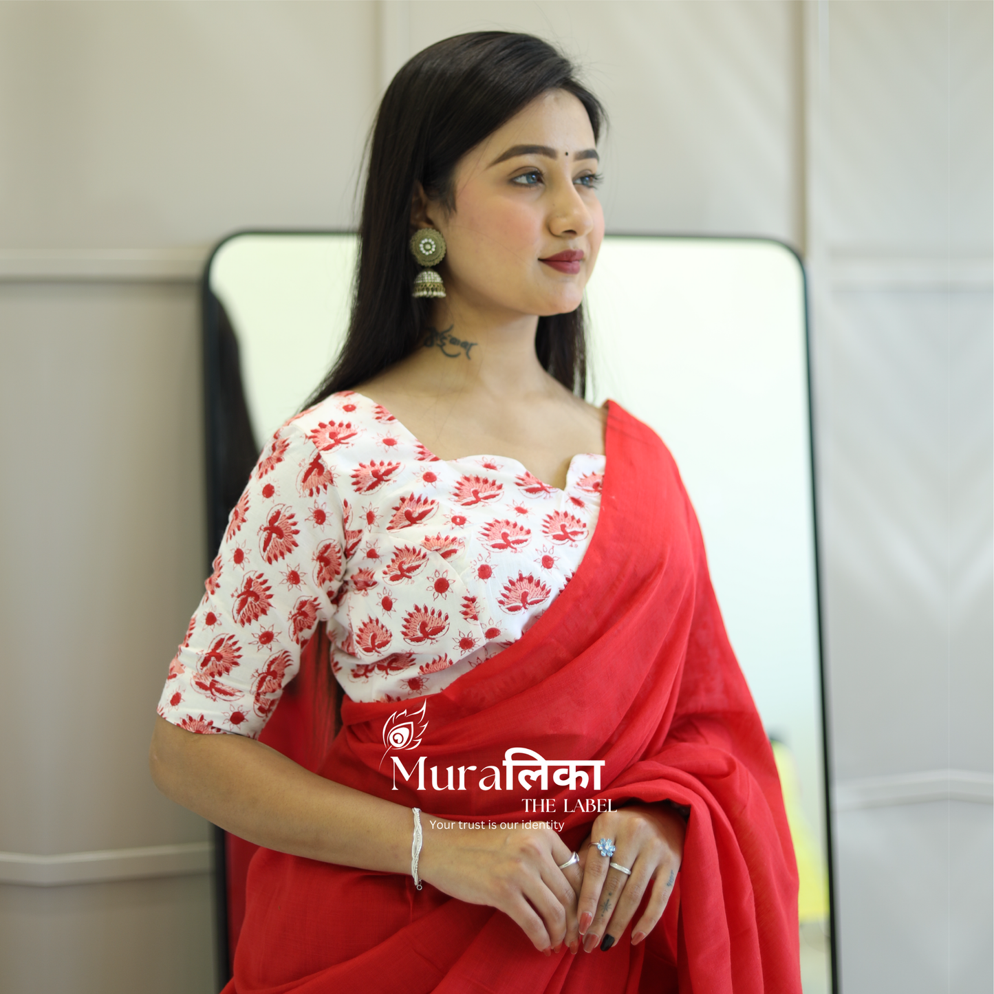 Muralika Red Handloom Saree
