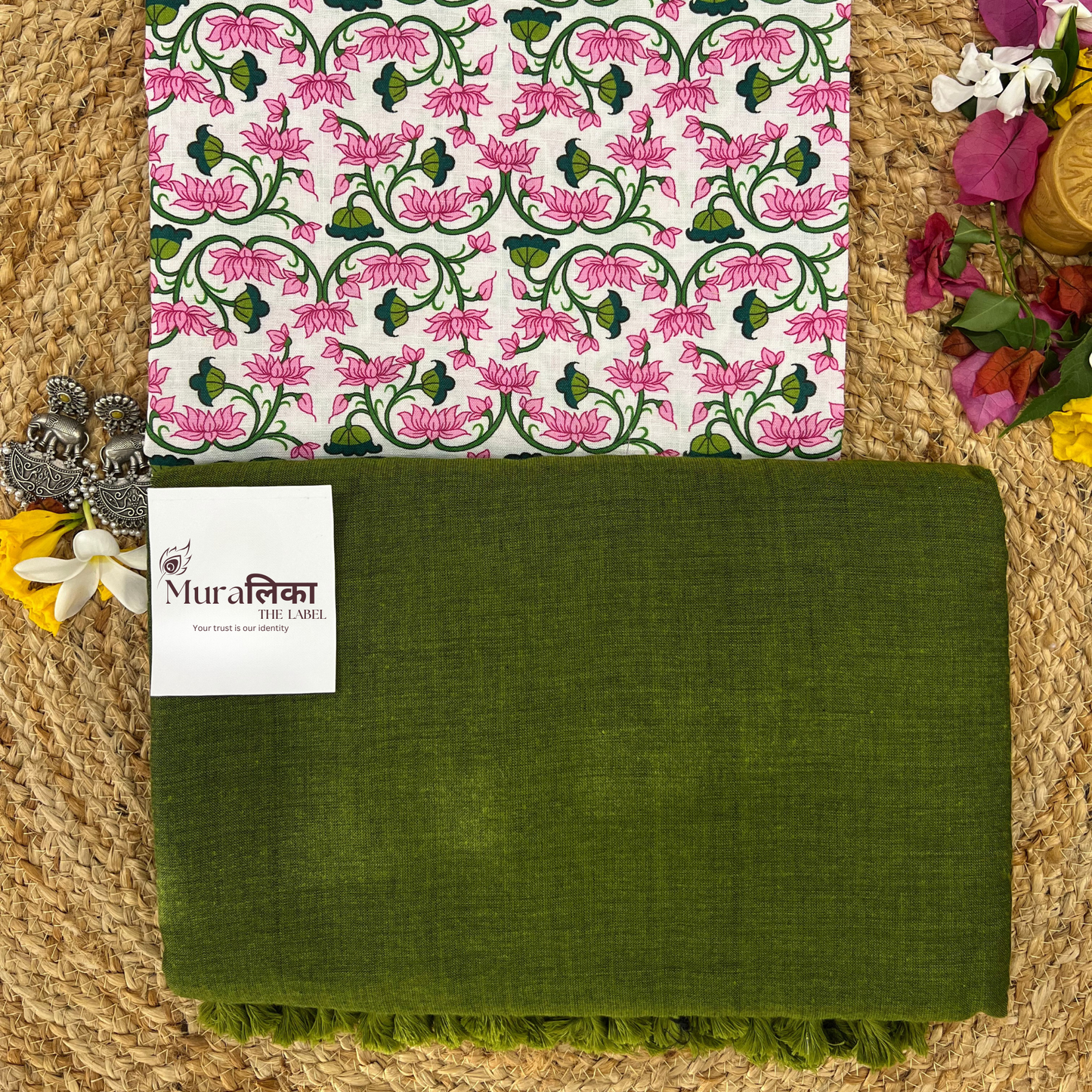Muralika Mehendi Green Handloom Saree