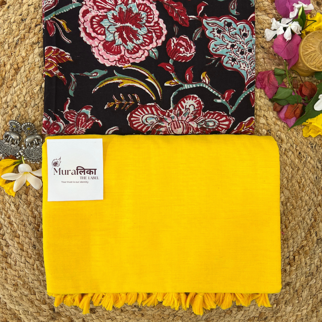 Muralika Yellow Handloom Saree