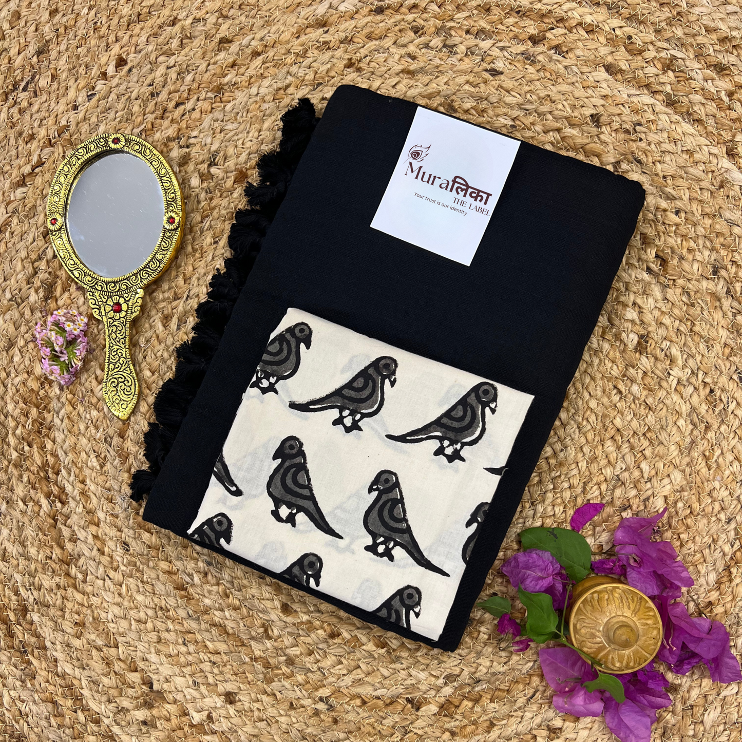 Muralika Black Handloom Saree