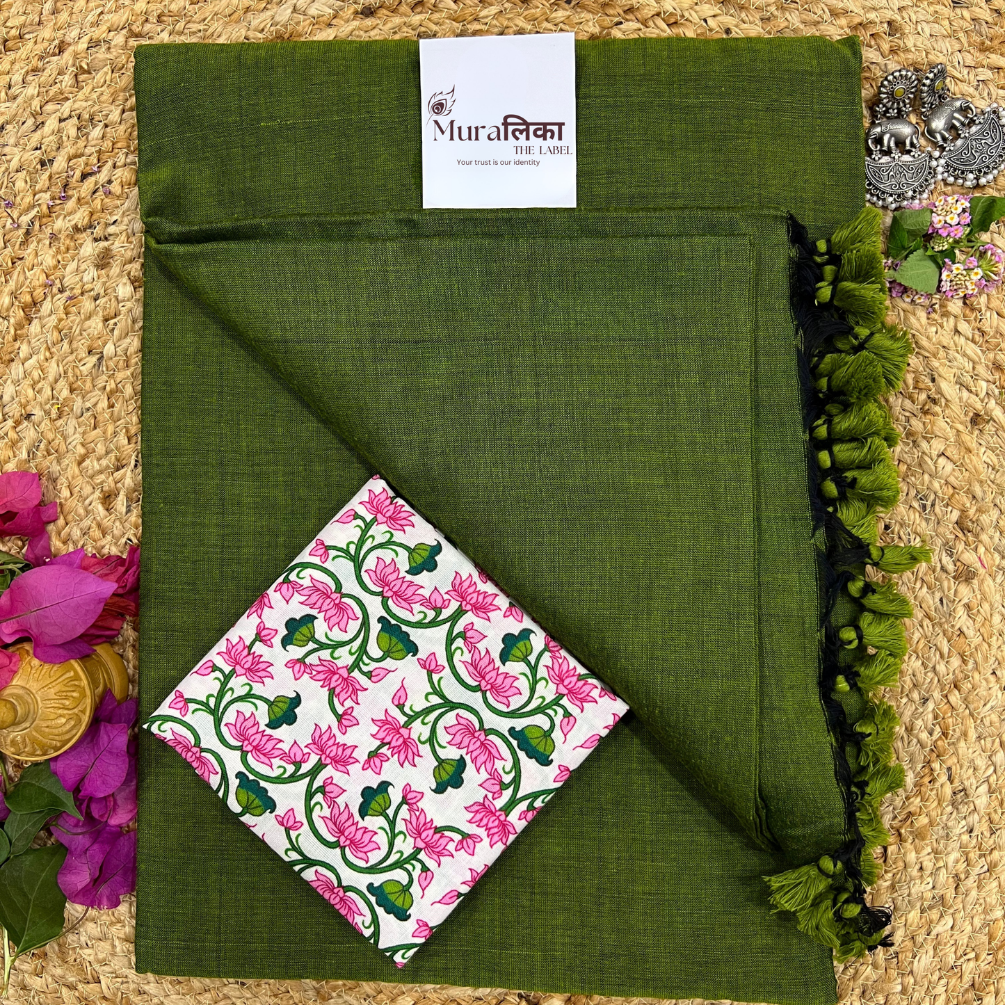 Muralika Mehendi Green Handloom Saree