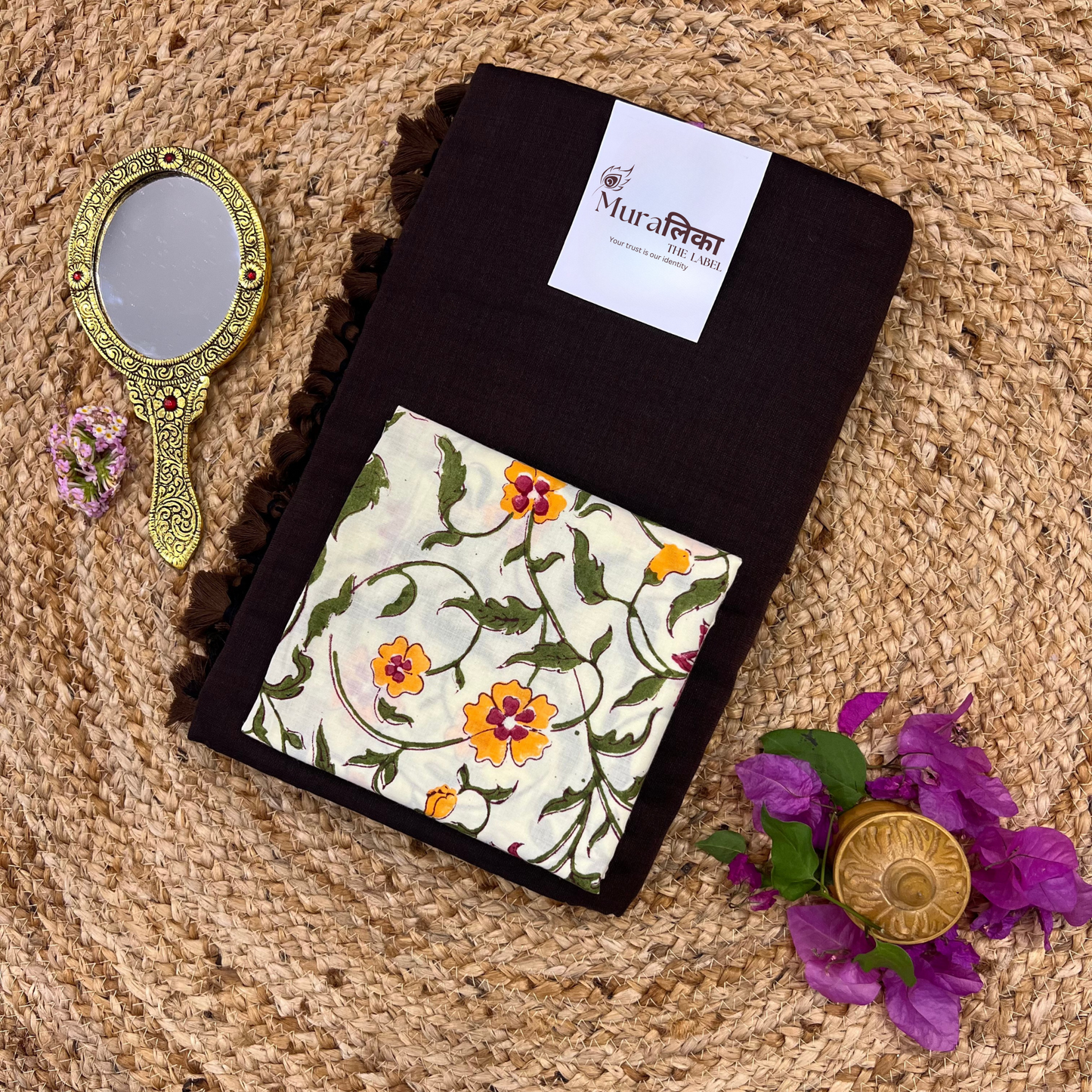 Muralika Coffee Brown Handloom Saree