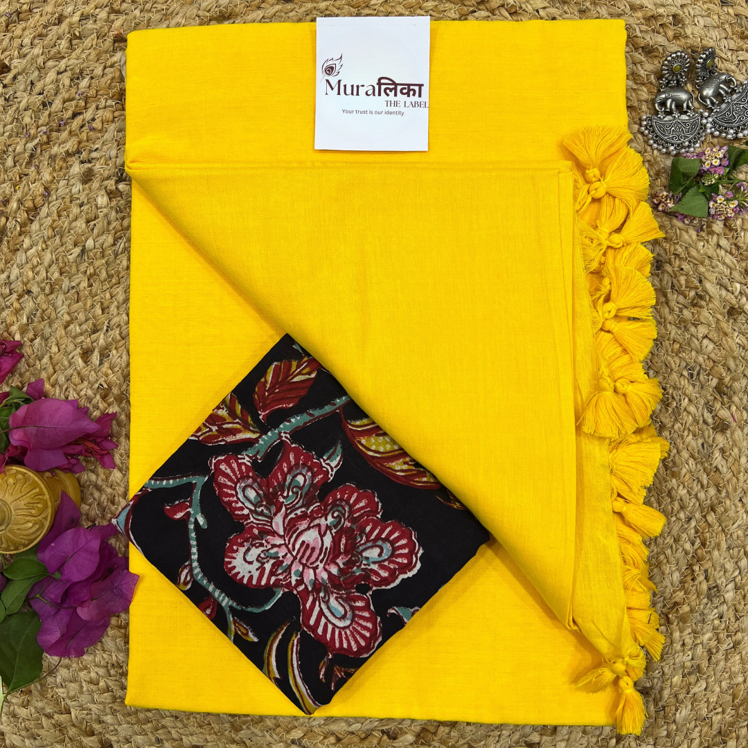 Muralika Yellow Handloom Saree