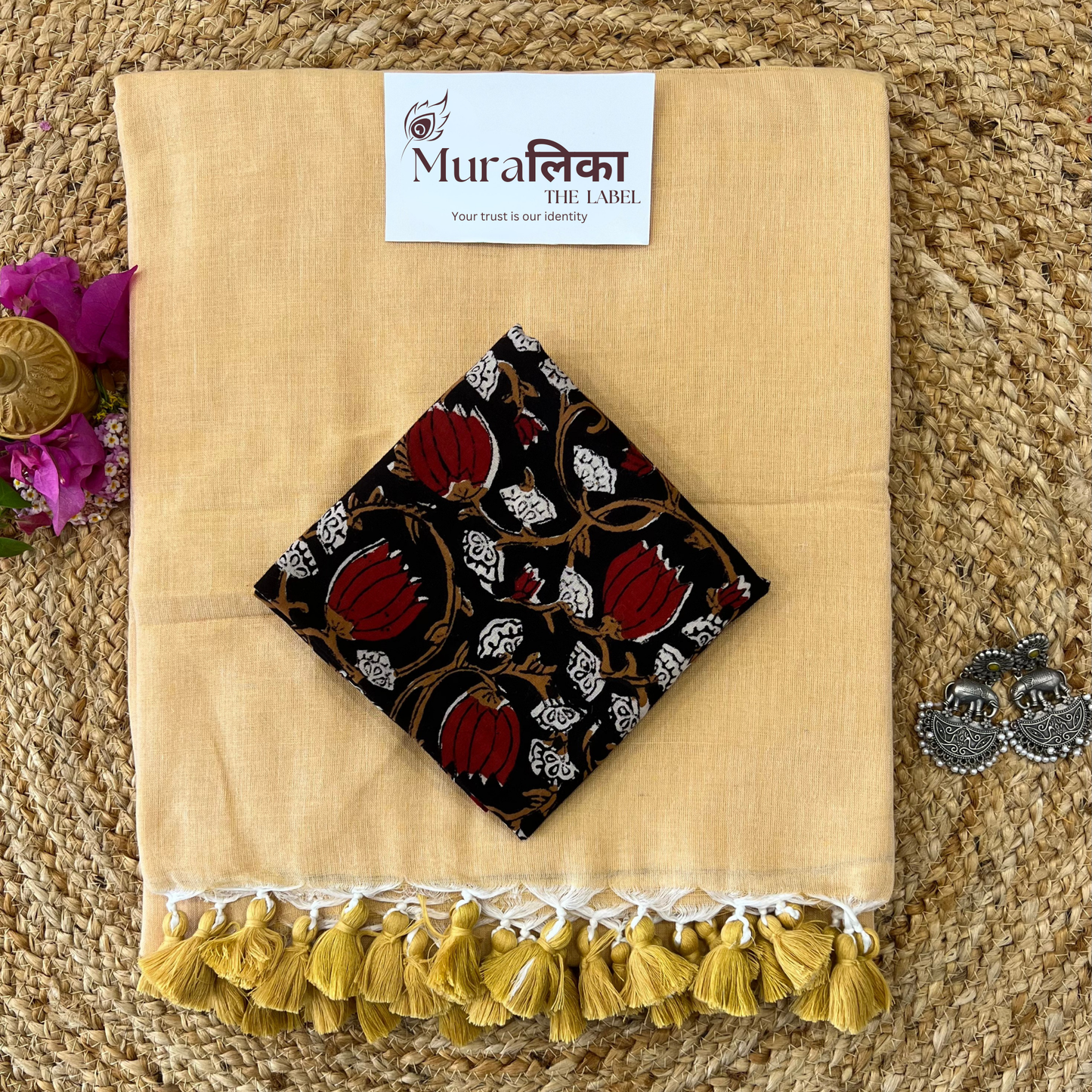 Muralika Fawn Handloom Saree