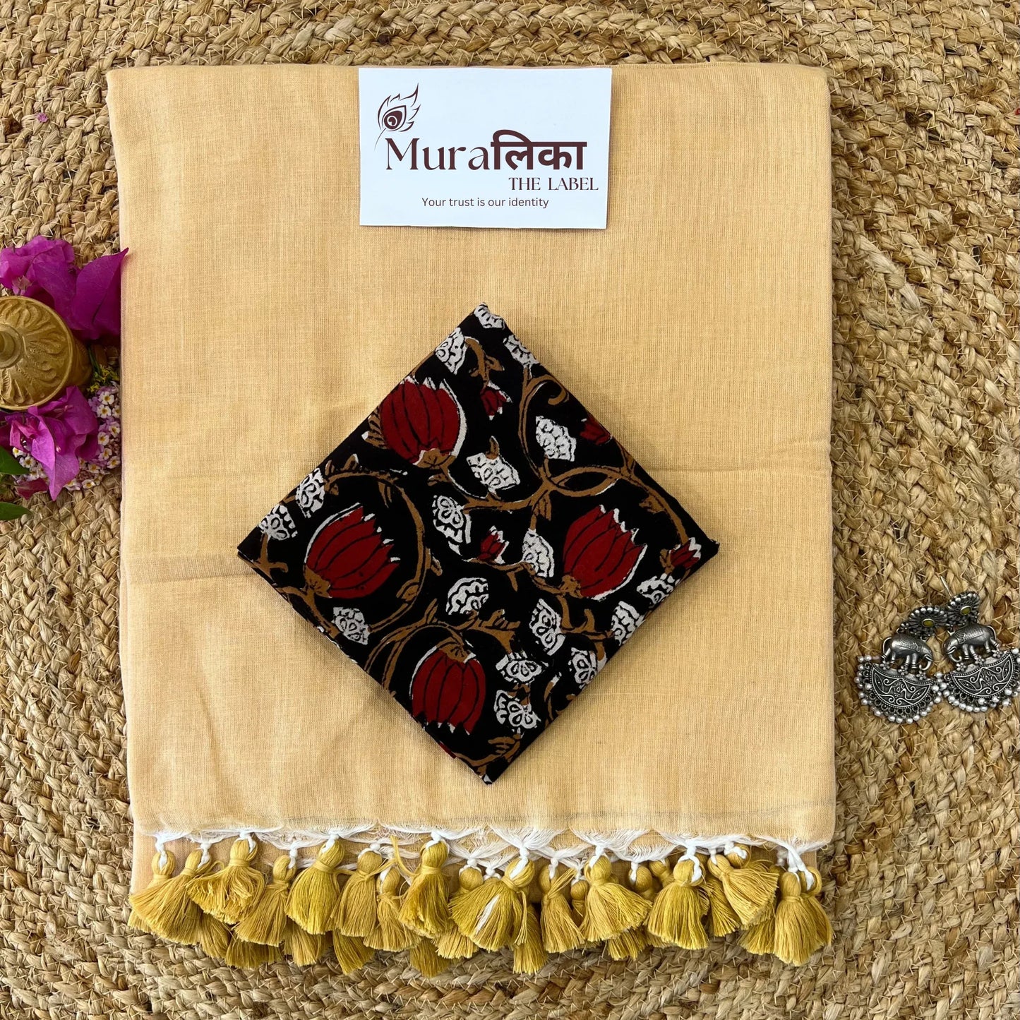 Muralika Fawn Handloom Saree - Muralika the label