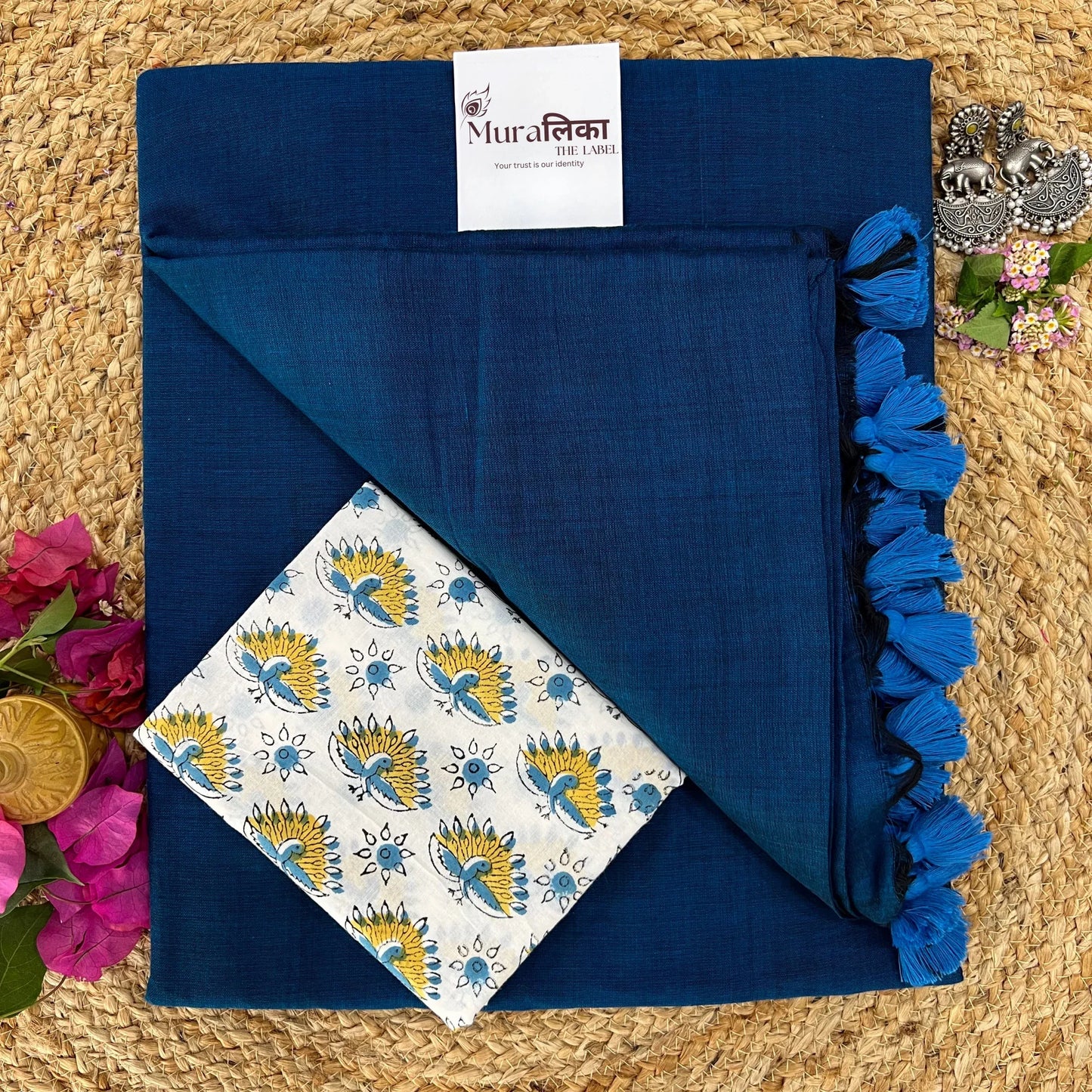 Muralika Indigo Handloom Saree - Muralika the label