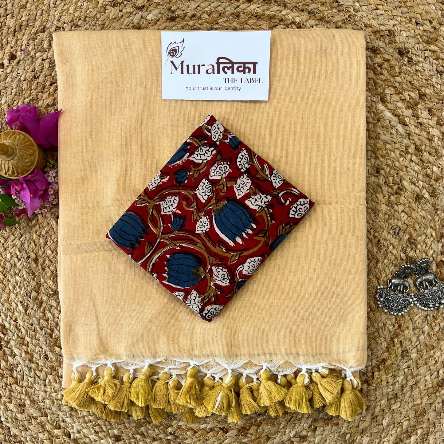 Muralika Fawn Handloom Saree - Muralika the label