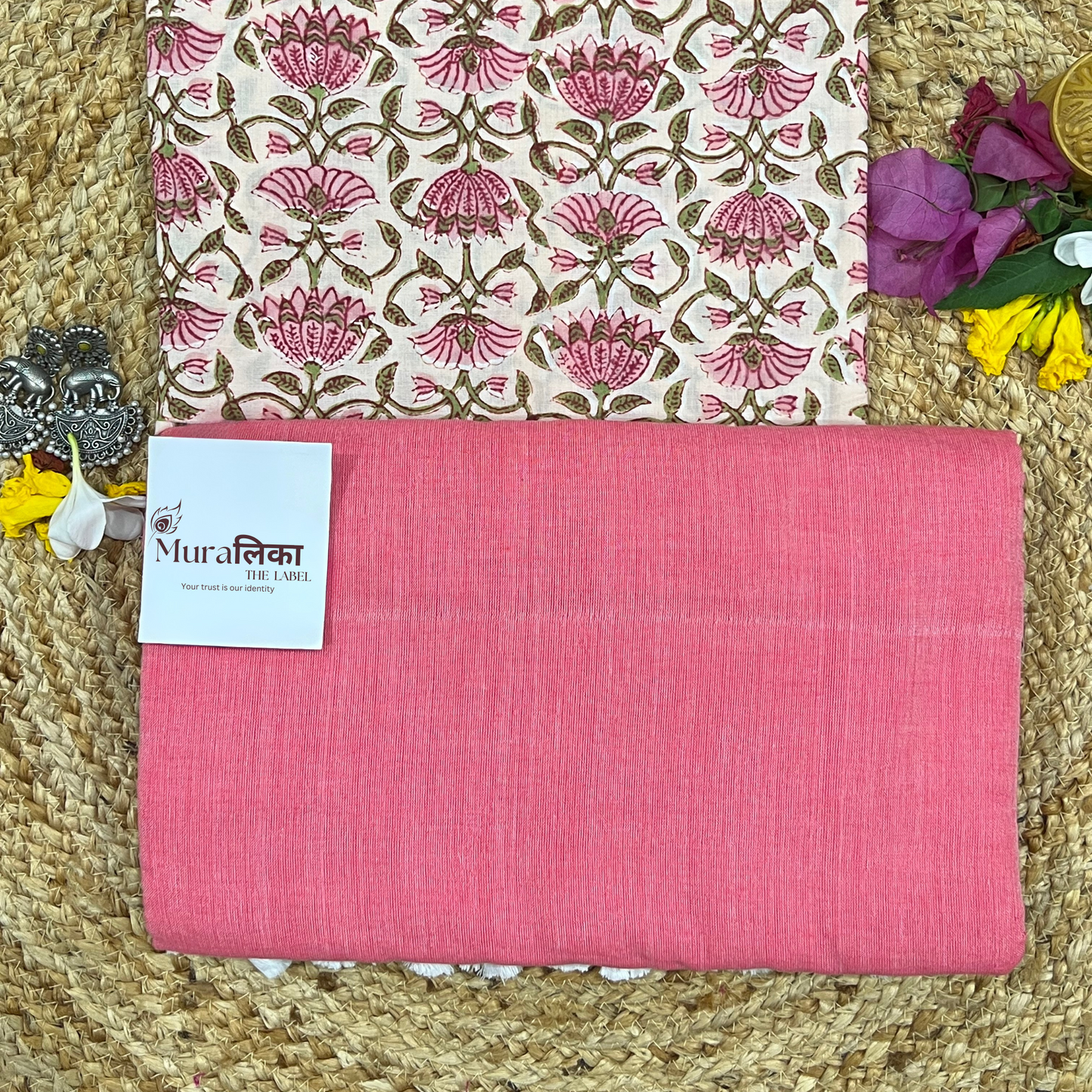Muralika Peach Handloom Saree
