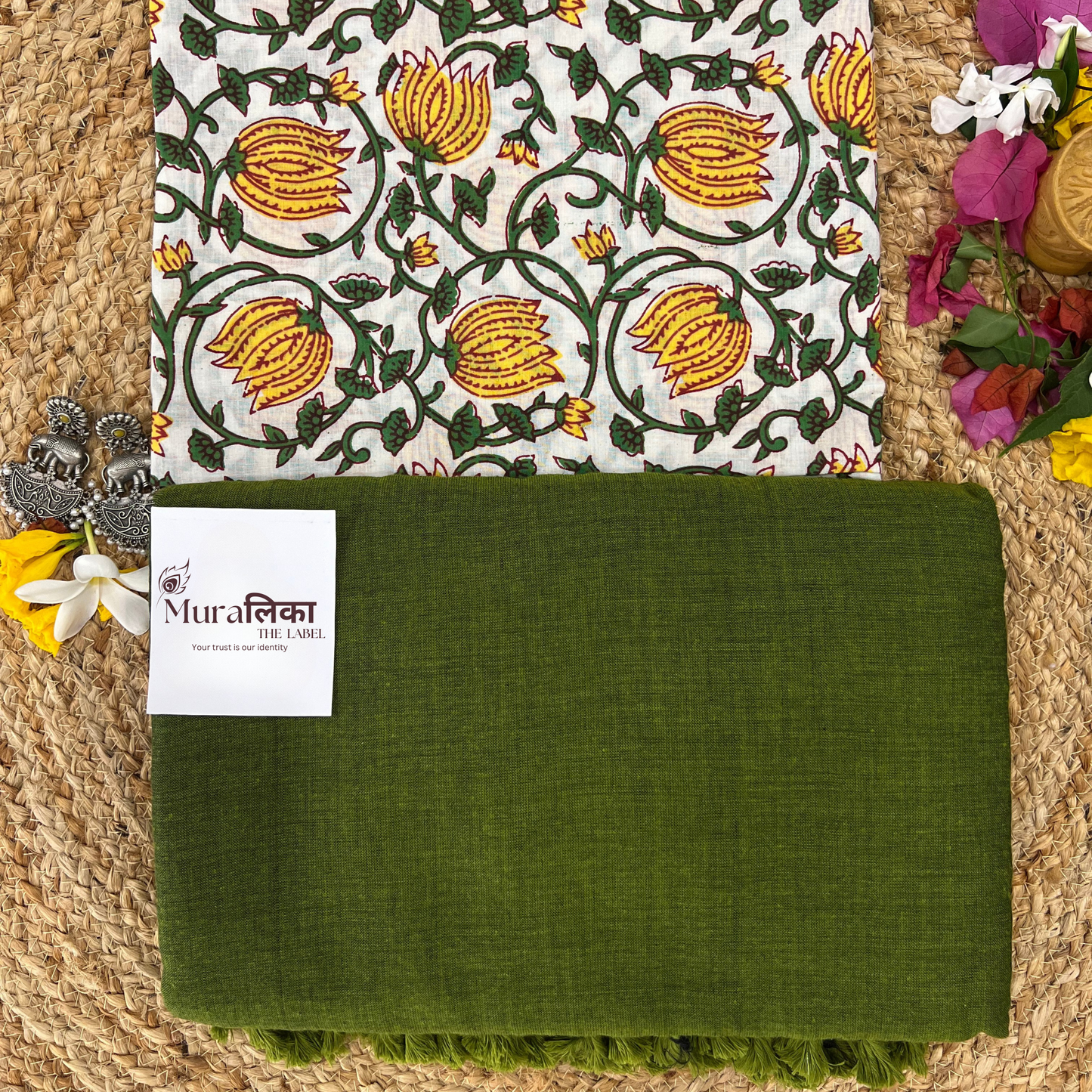 Muralika Mehendi Green Handloom Saree