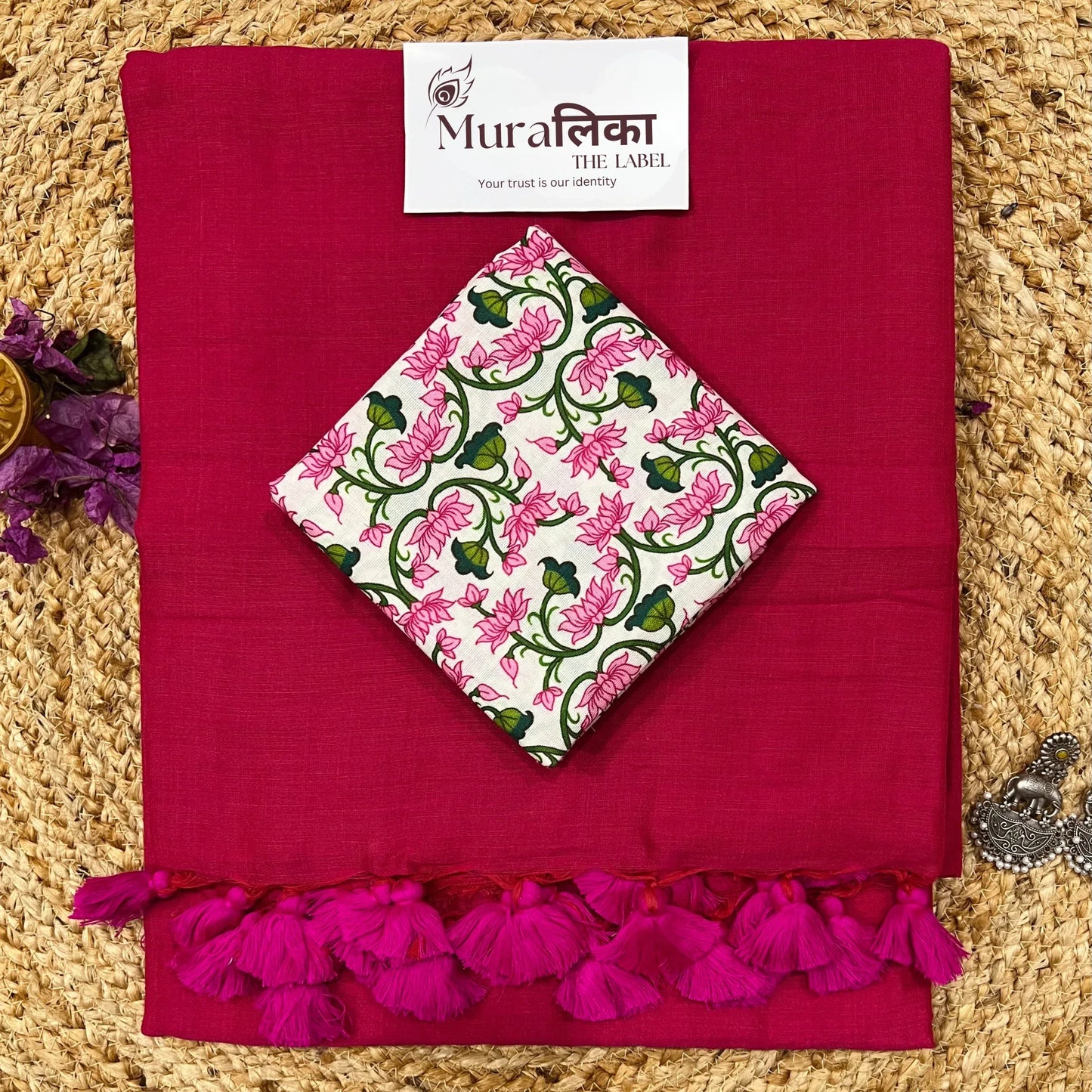 Muralika Queen Pink Handloom Saree - Muralika the label