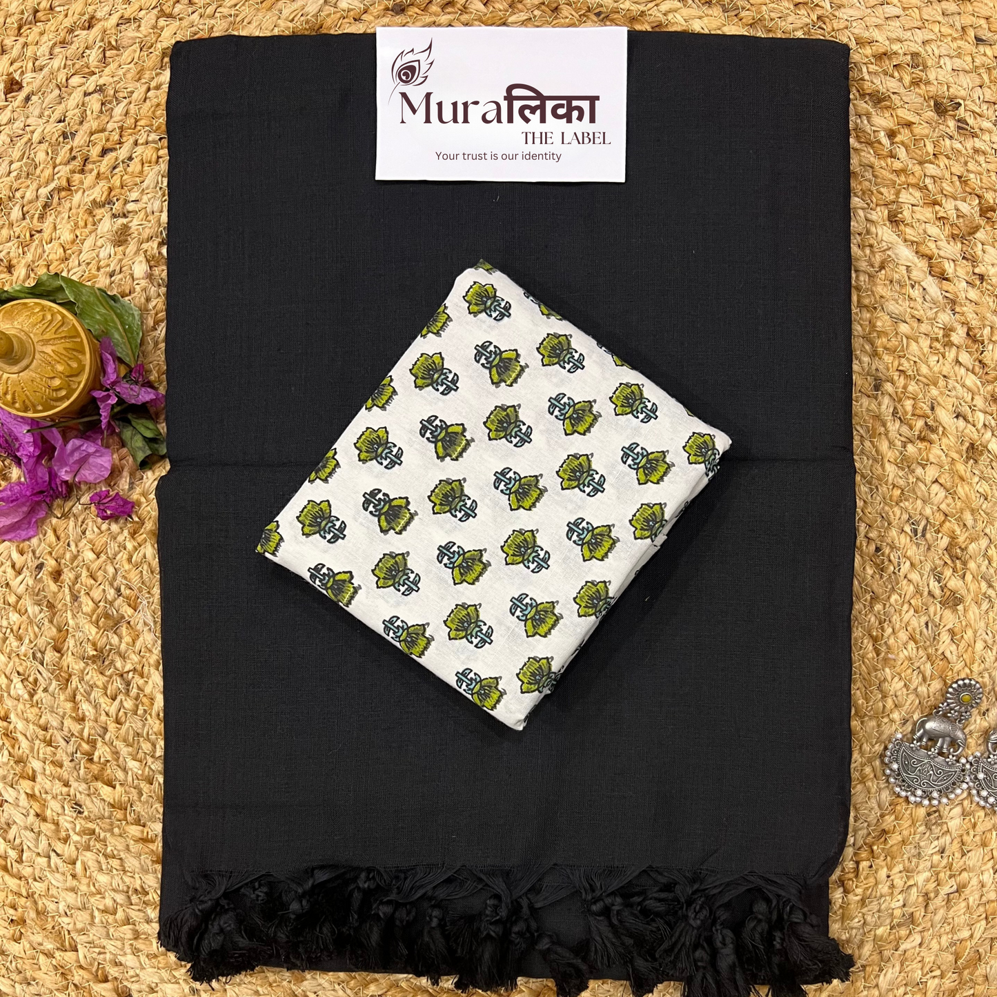 Muralika Black Handloom Saree