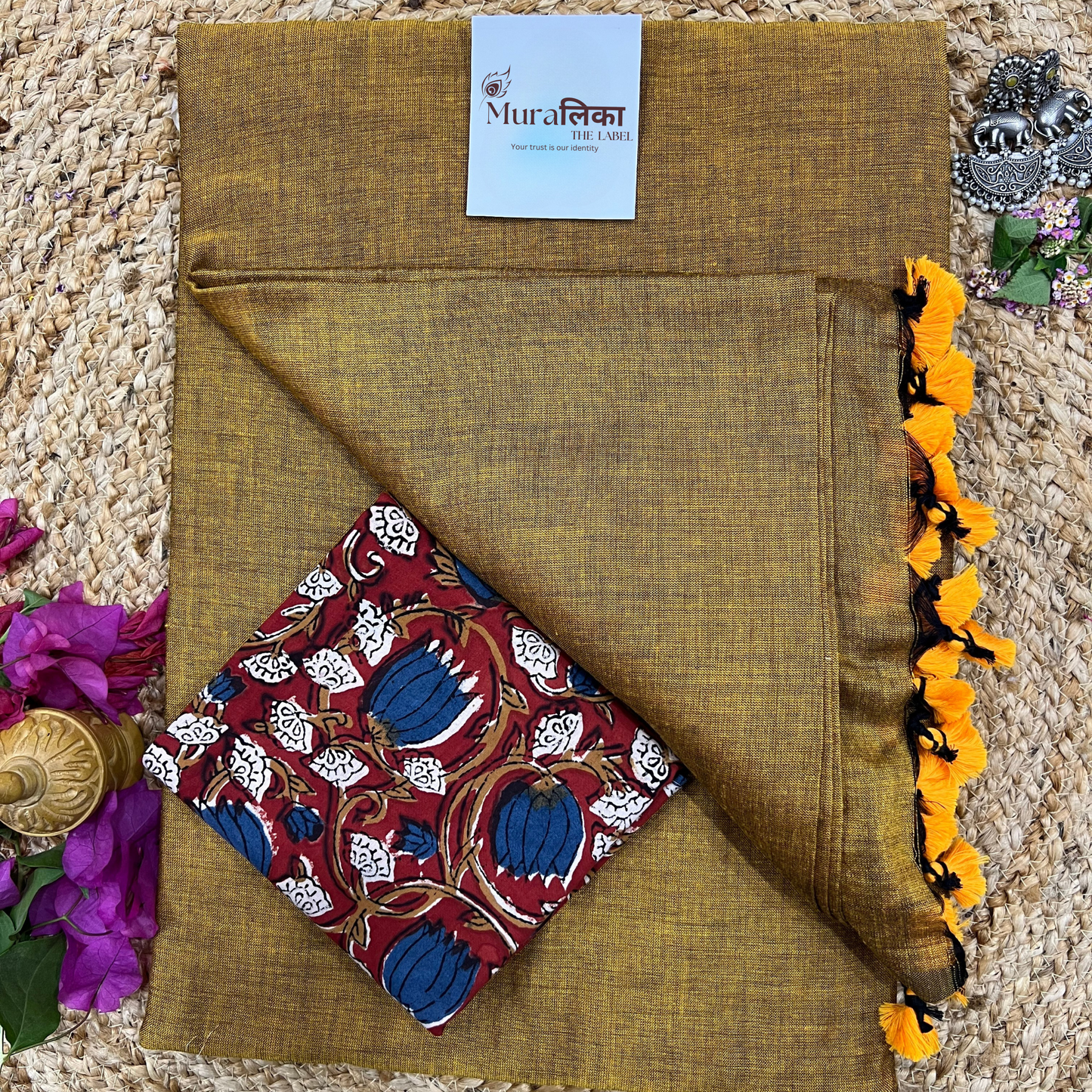 Muralika Mustard Handloom Saree