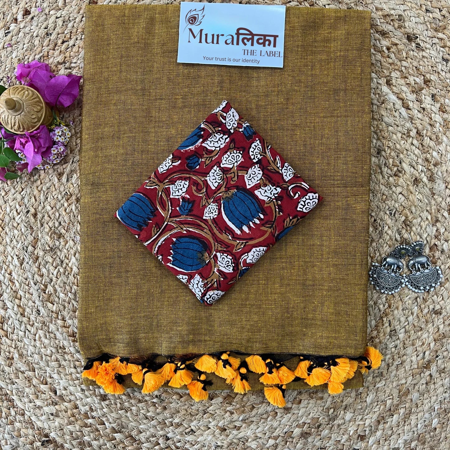 Muralika Mustard Handloom Saree - Muralika the label